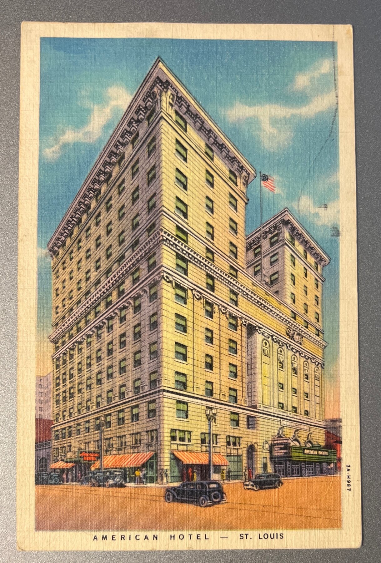 Postcard c1935 Linen American Hotel St. Louis Missouri 7th Market Curt Teich