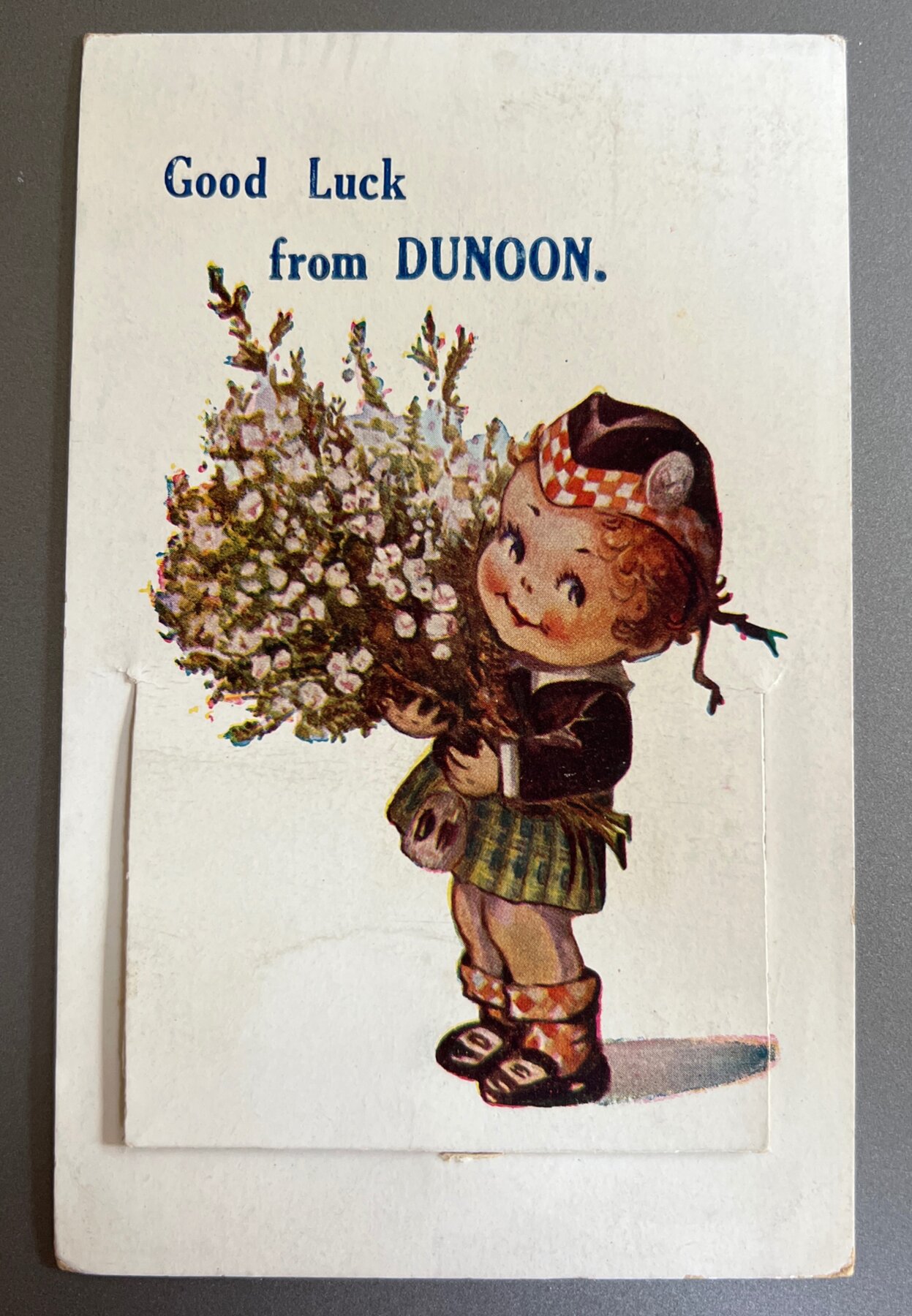 Postcard 1939 Dunoon Scotland Pocket Novelty Pull-Out Accordion Views Xmas