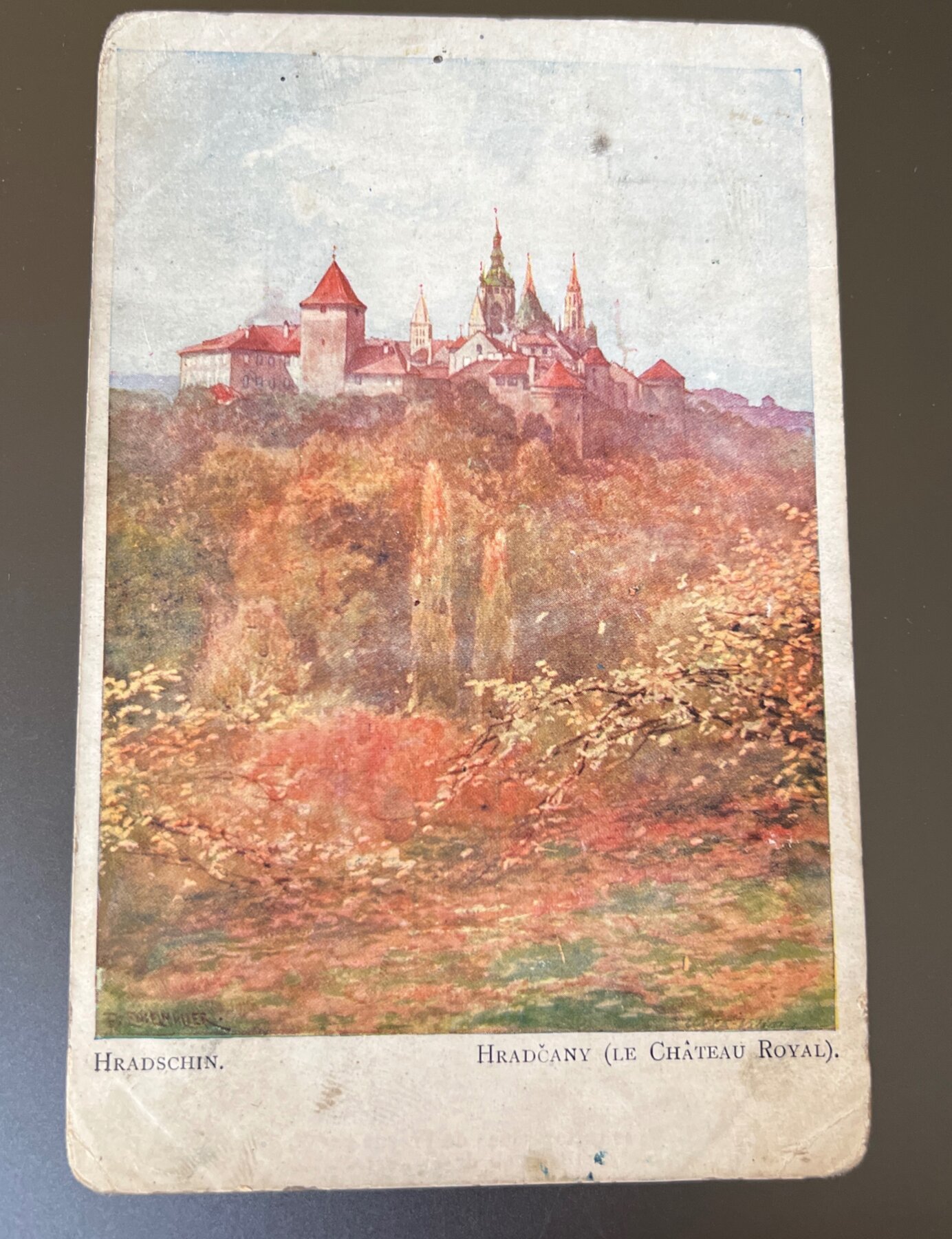 Hradschin Hradcany Prague Castle Bohemia Austria Postcard c1900