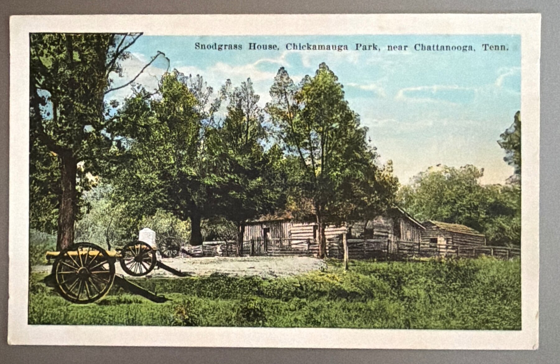 Postcard Snodgrass House Chickamauga Park Chattanooga TN Linen Civil War