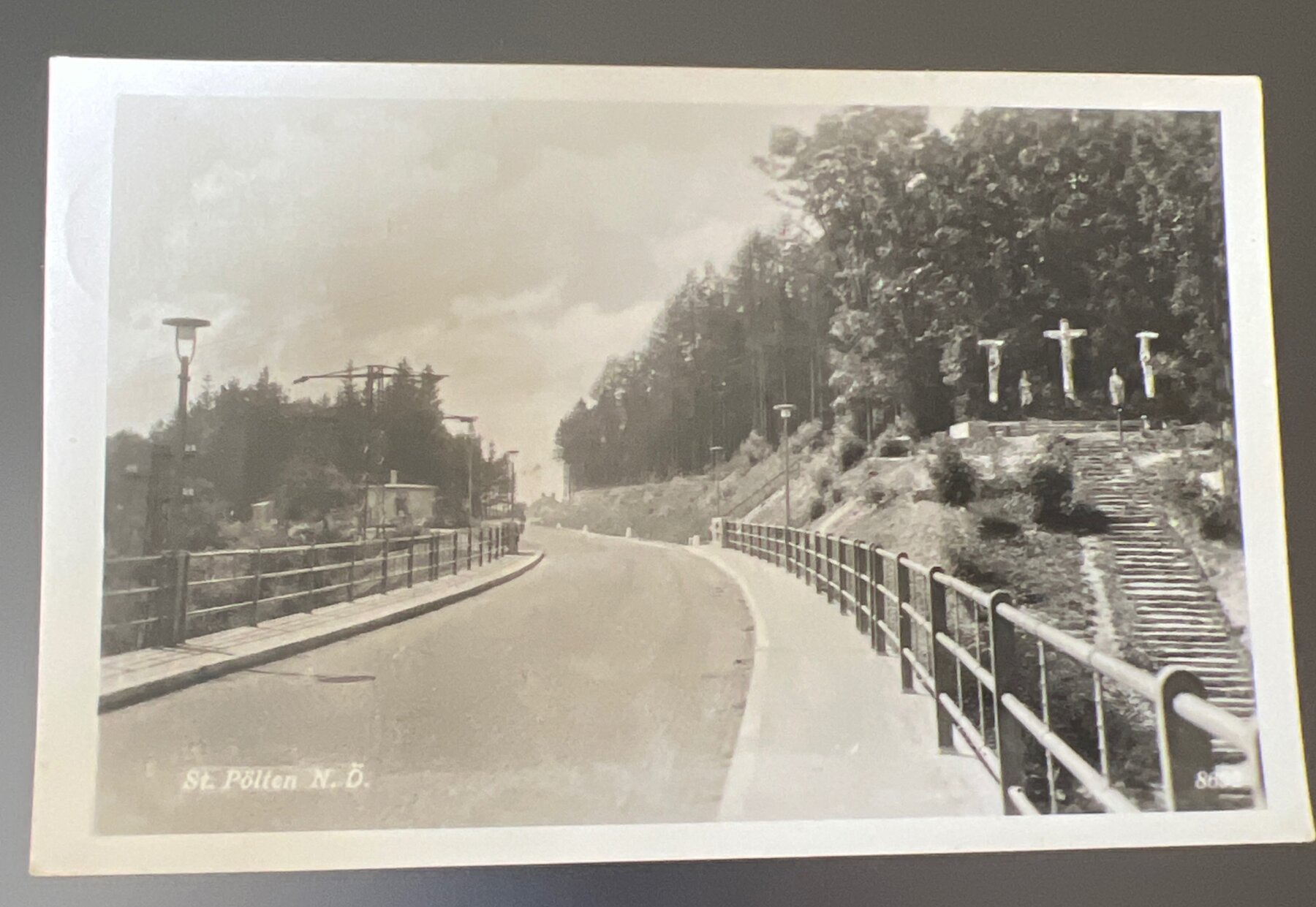 St Polten Niederosterreich Road Calvary Austria Postcard 1956