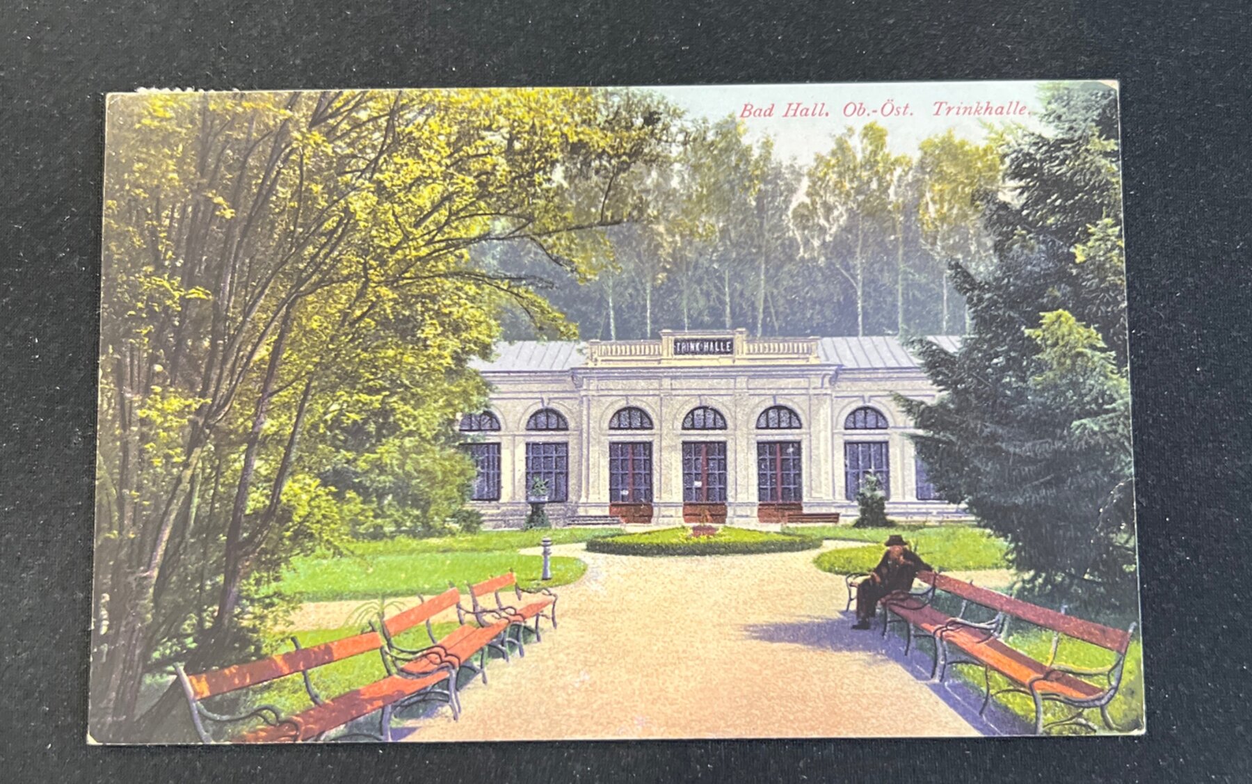 Bad Hall Oberosterreich Trinkhalle Spa Austria Postcard c1921