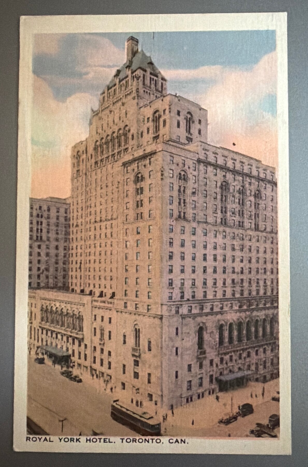 Postcard Royal York Hotel Toronto Canada Linen 1930s Canadian Pacific Railway