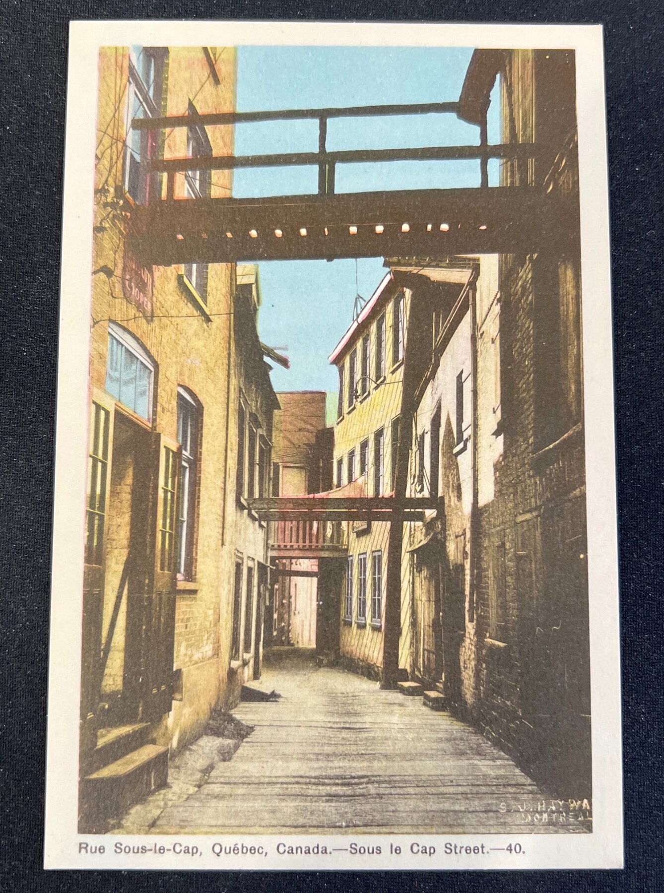 Rue Sous-le-Cap Quebec City Narrow Street Canada Postcard 1950