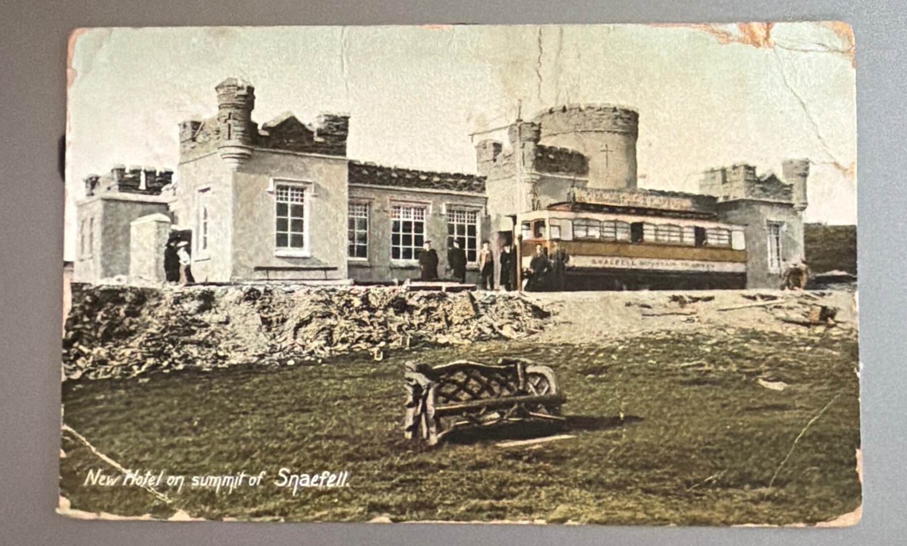 Postcard 1903 Snaefell Summit Hotel Isle of Man Mountain Tramway Used
