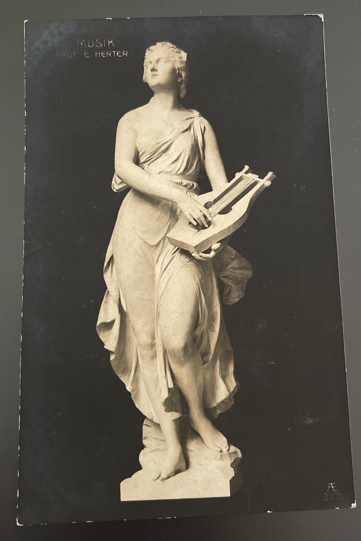 RPPC Musik Sculpture Prof E. Herter Postcard c1900s AE2376 German Art Statue