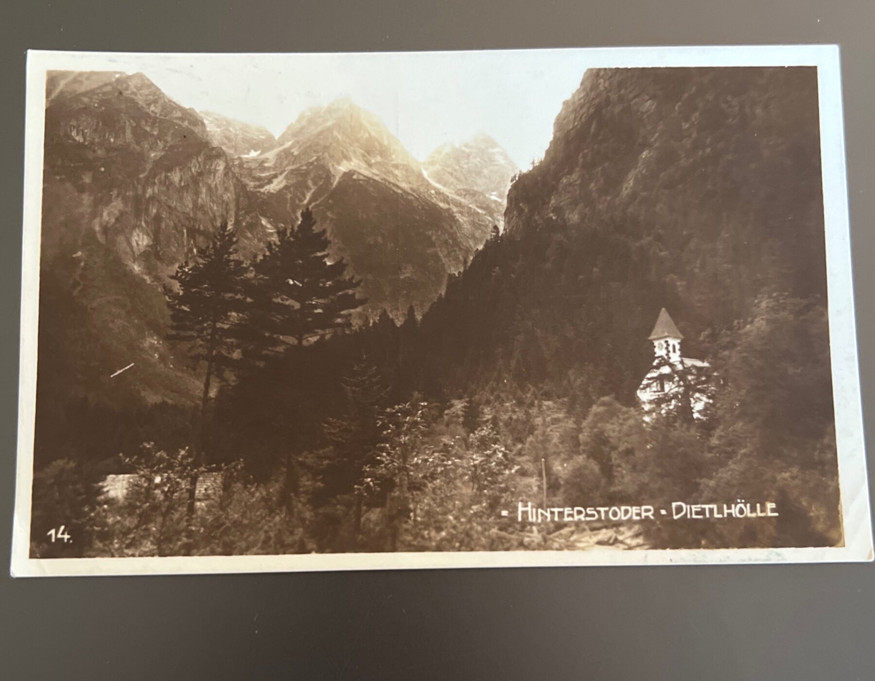 Postcard 1955 Hinterstoder Dietlhölle Austria RPPC Mountain Chapel Mailed