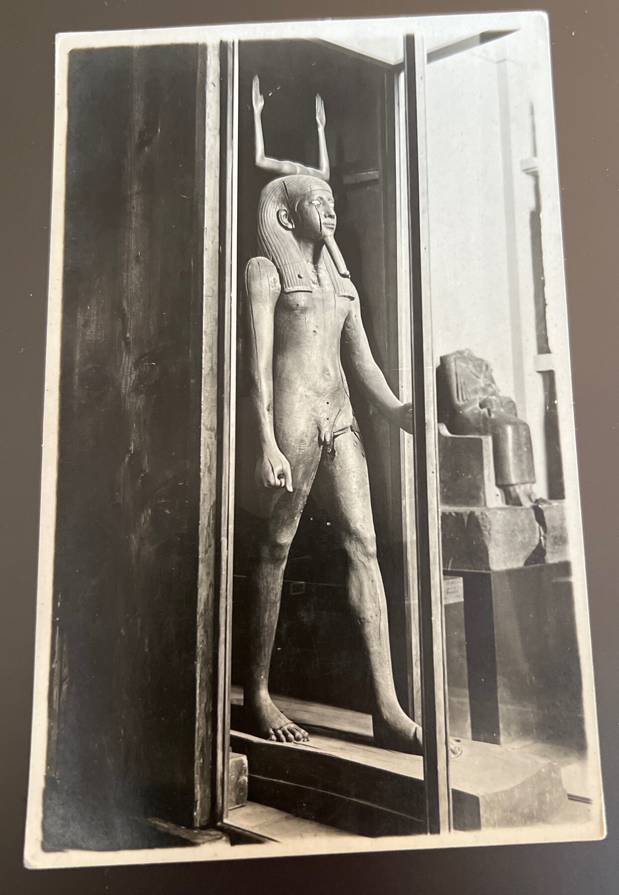 Postcard Egypt Ancient Statue Egyptian Museum RPPC Carte Postale Unused