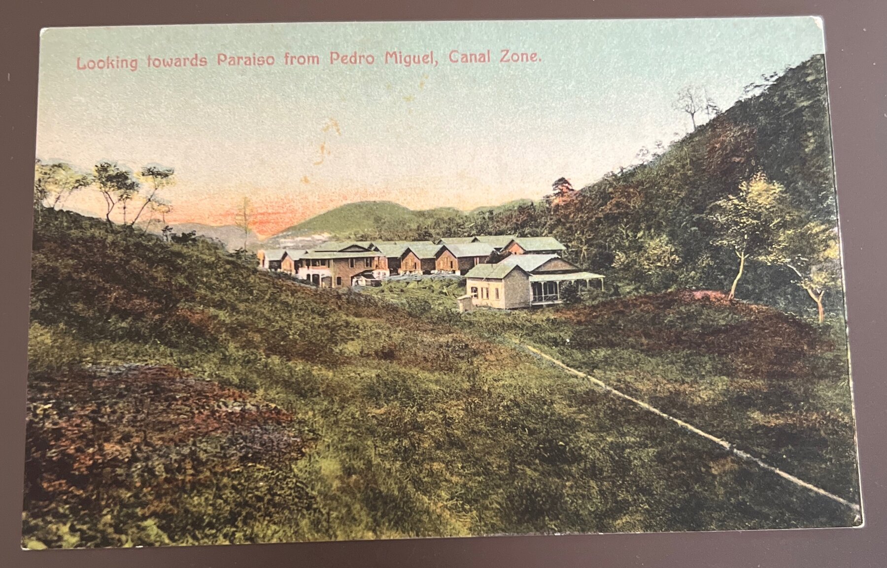 Postcard 1907-1915 Pedro Miguel Canal Zone Panama Looking to Paraiso