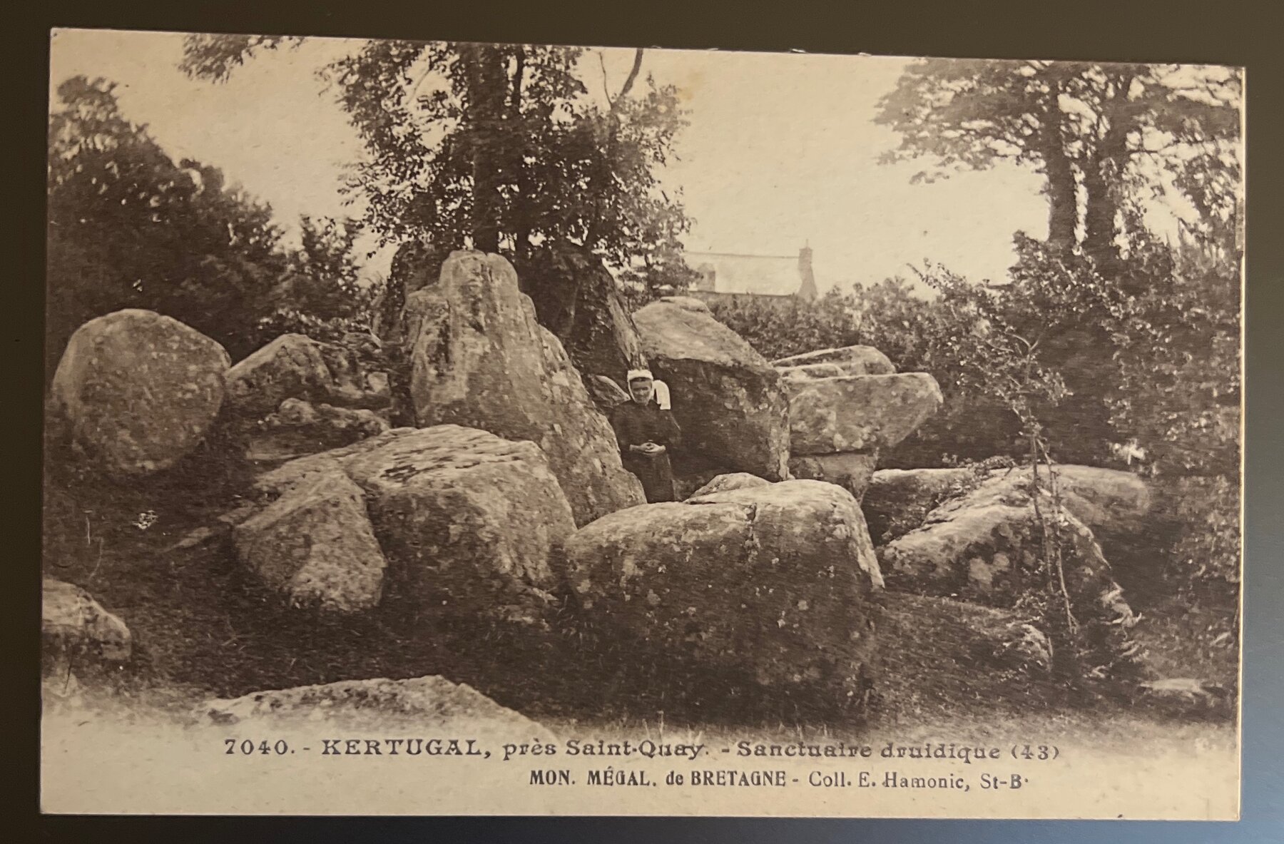 Postcard 1905 Kertugal Saint-Quay Druidic Sanctuary Brittany Breton Woman