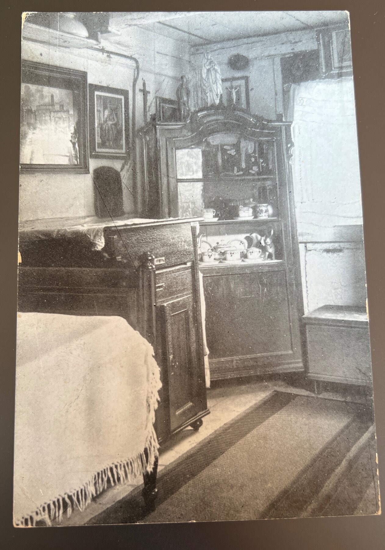 Postcard 1930s Cardinal Innitzer Birthplace Weipert CSR Bedroom RPPC Style