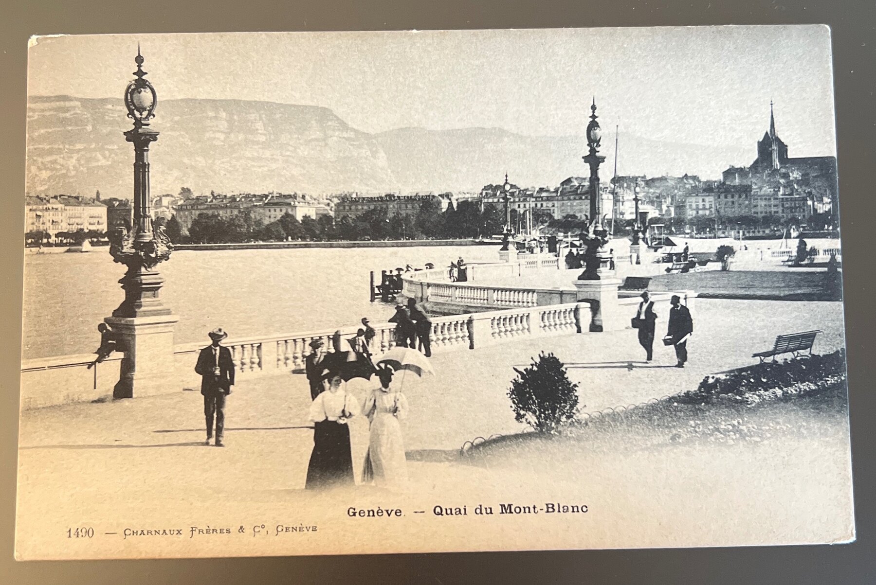Postcard 1900 Geneva Quai du Mont-Blanc Promenade Belle Époque Charnaux UPU
