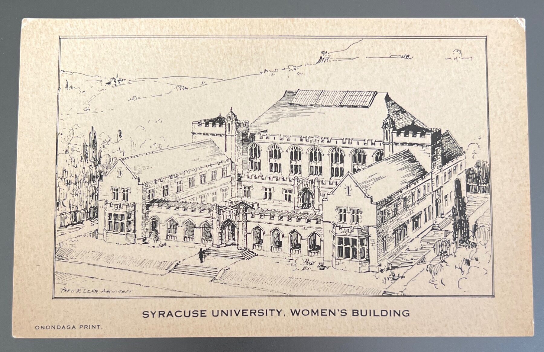 Postcard 1905 Syracuse University Women's Building Architect Sketch Undivided