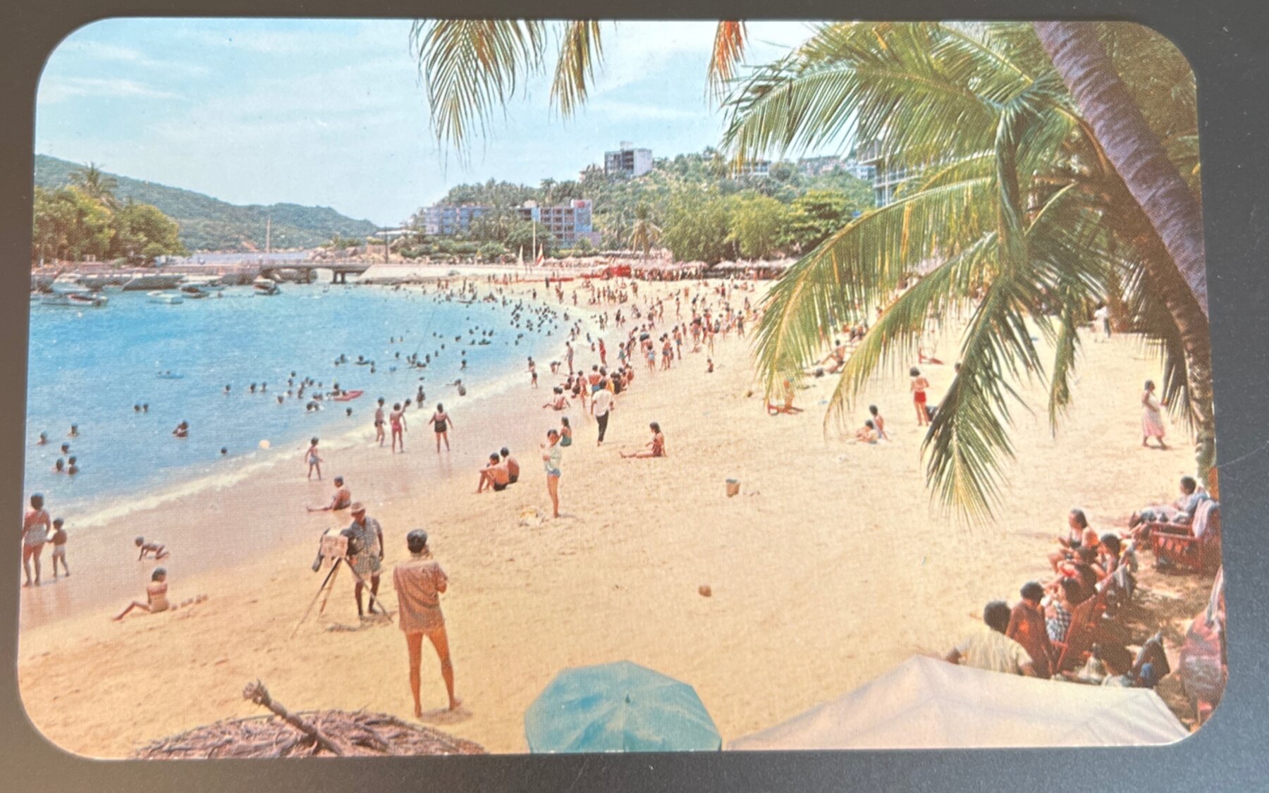 Postcard Chrome Caleta Beach Acapulco Guerrero Mexico 1960s Vistacolor Unused