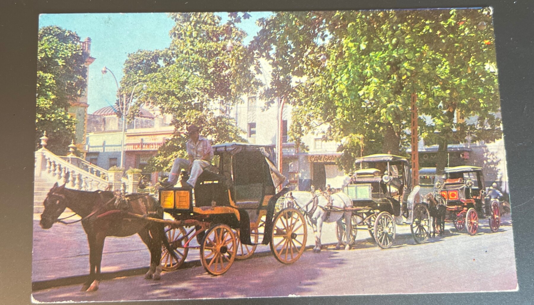 Postcard 1979 Merida Yucatan Mexico Hackney Coach Park Cepeda Peraza Chrome Posted