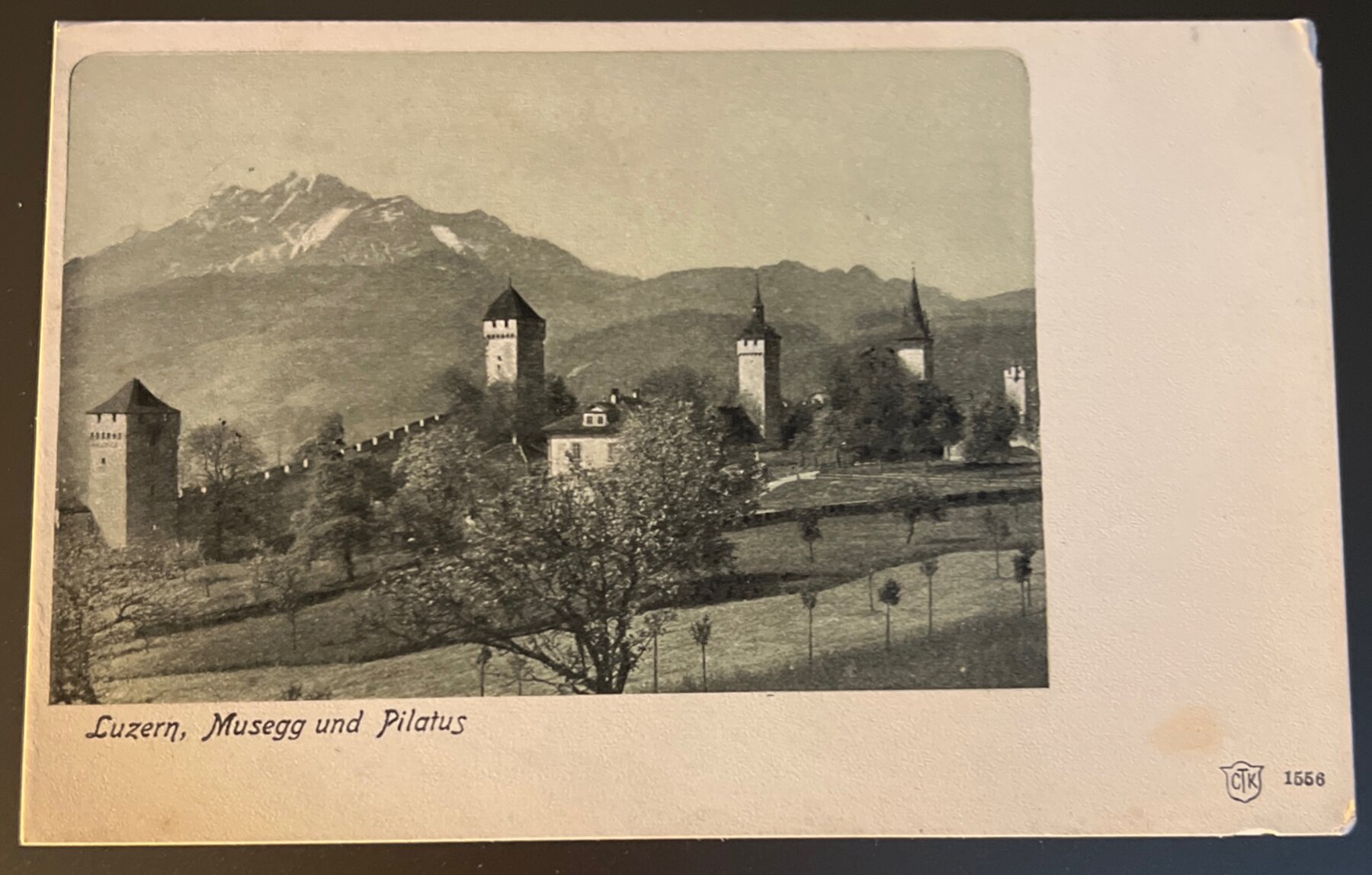 Postcard 1900 Luzern Musegg Wall & Pilatus Switzerland CTK 1558 Unused