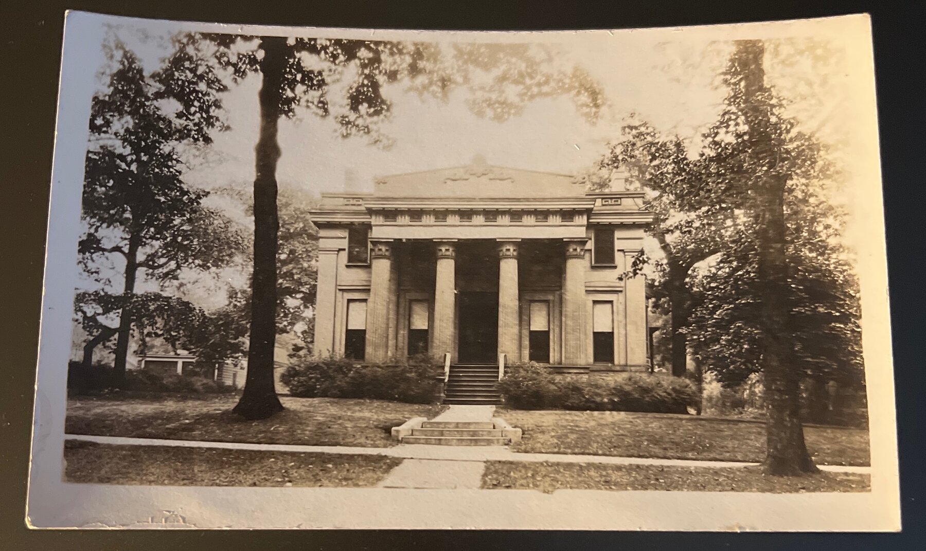 Postcard 1910 RPPC Greek Revival Building USA AZO Real Photo Unidentified