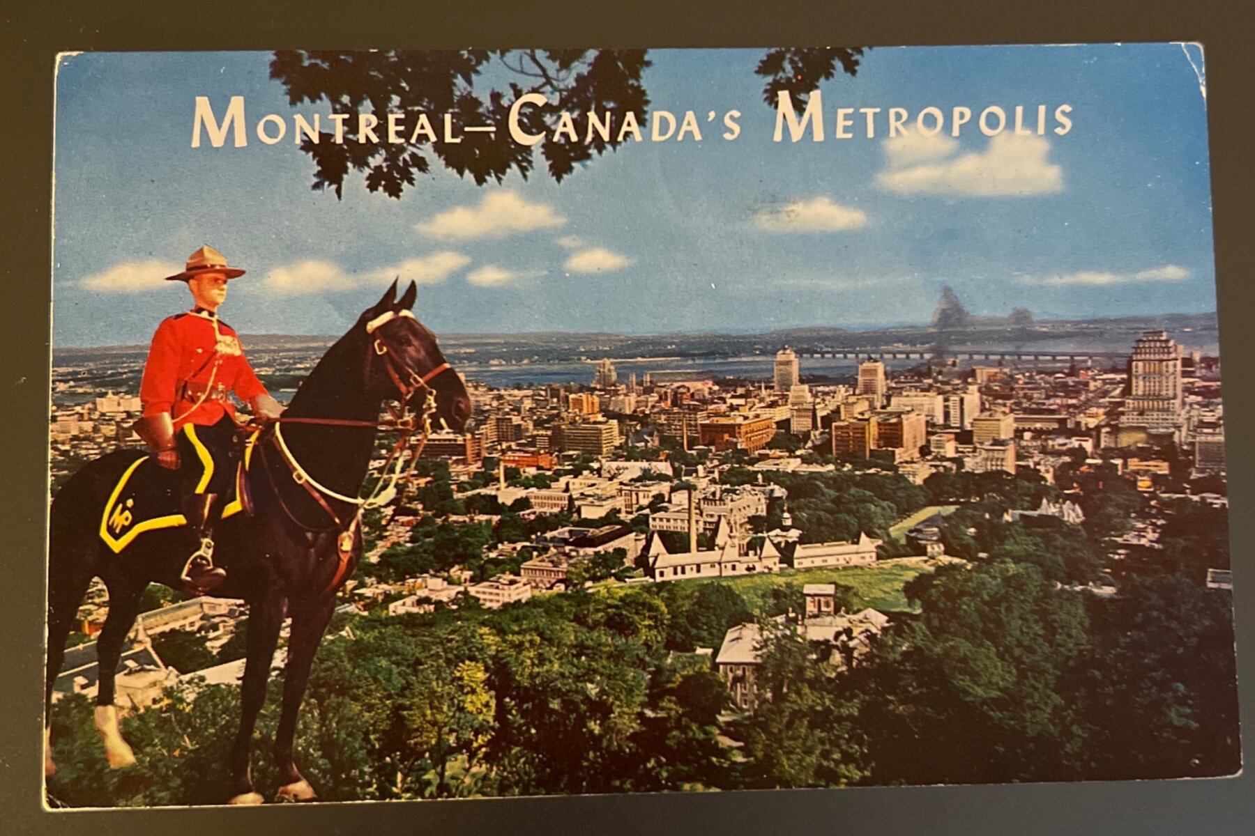 Postcard 1962 Montreal Canada's Metropolis RCMP Mountie Chrome Niagara ON