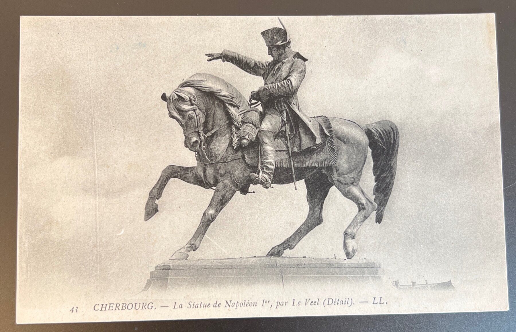 Postcard Napoleon I Equestrian Statue Cherbourg Le Veel Detail LL c1904