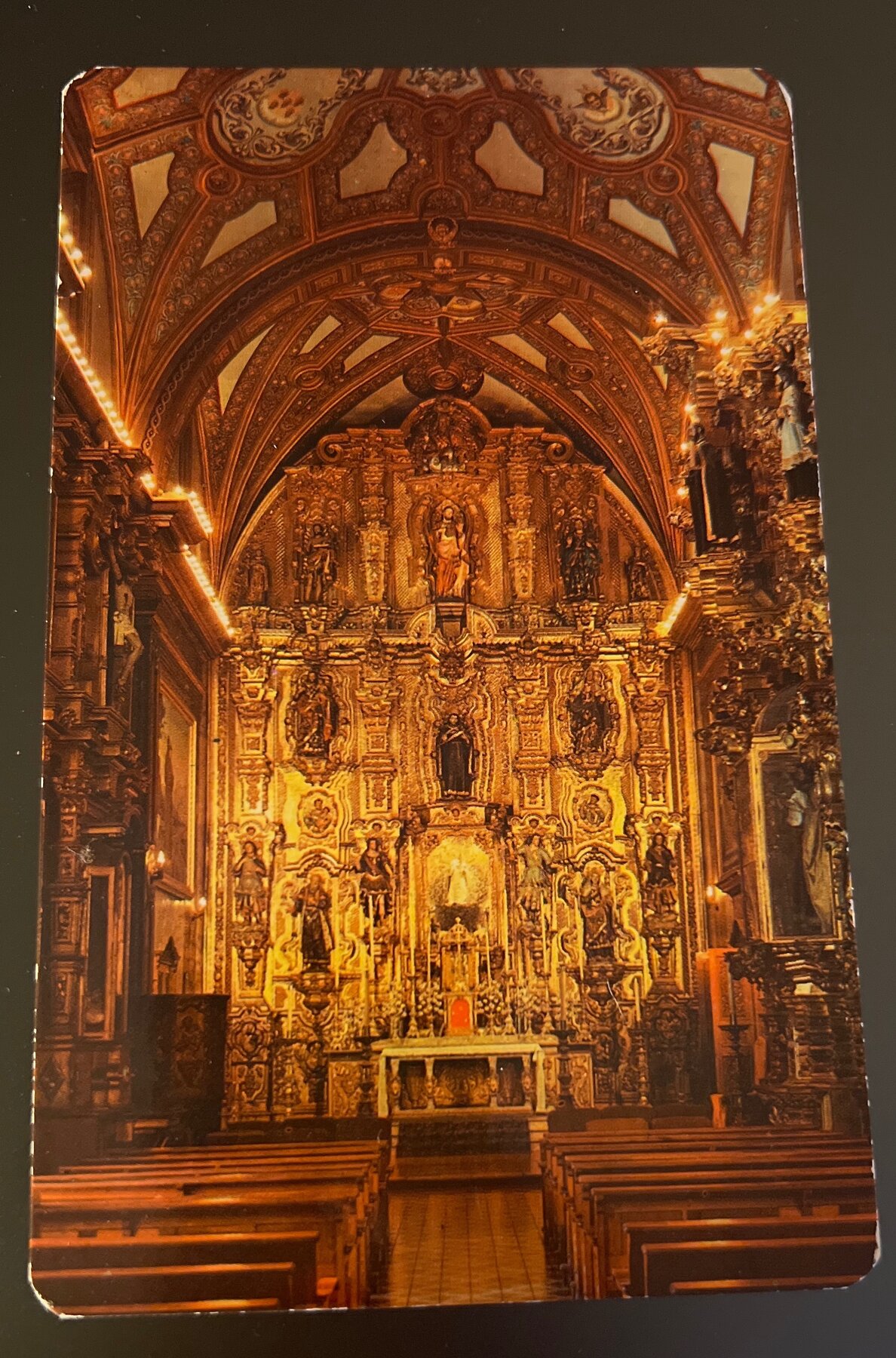 Postcard 1950s Interior Aranzazu Temple Guadalajara Mexico Chrome Used NY