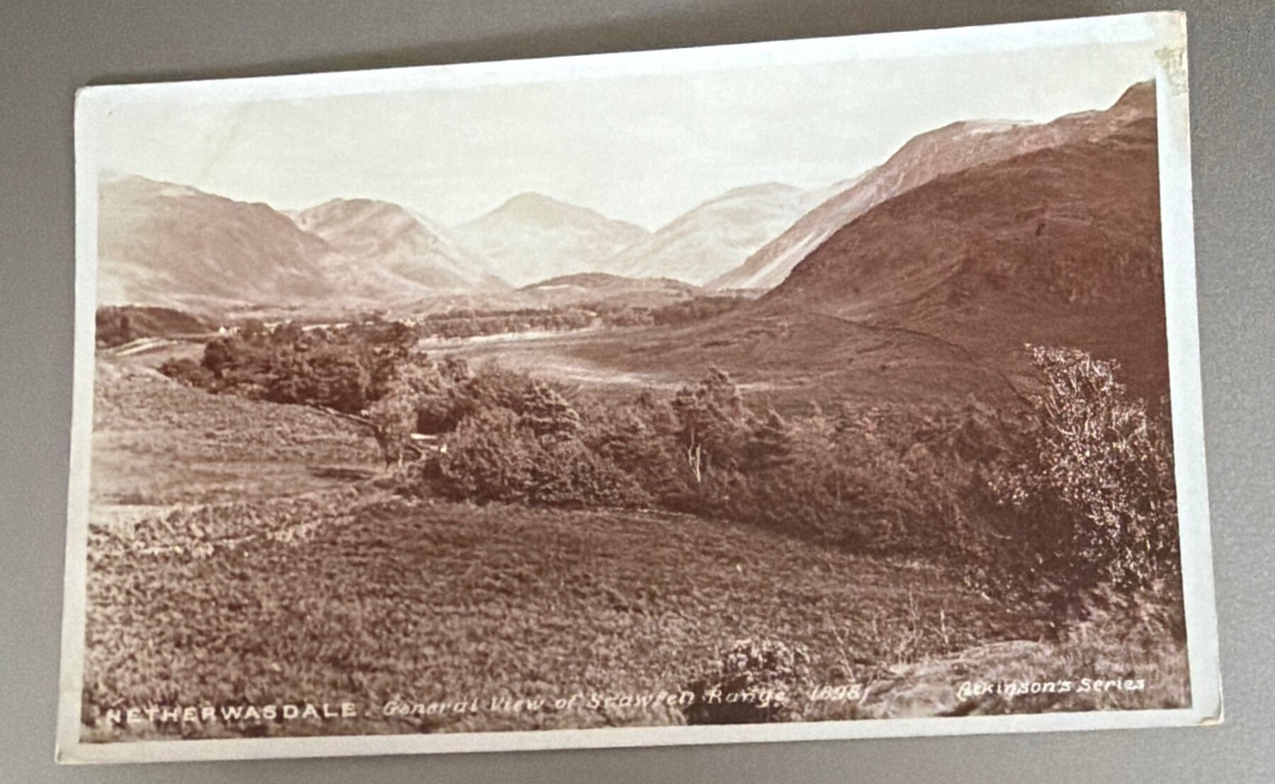 Postcard Netherwasdale Scawfell Range Lake District RPPC Atkinson c1911
