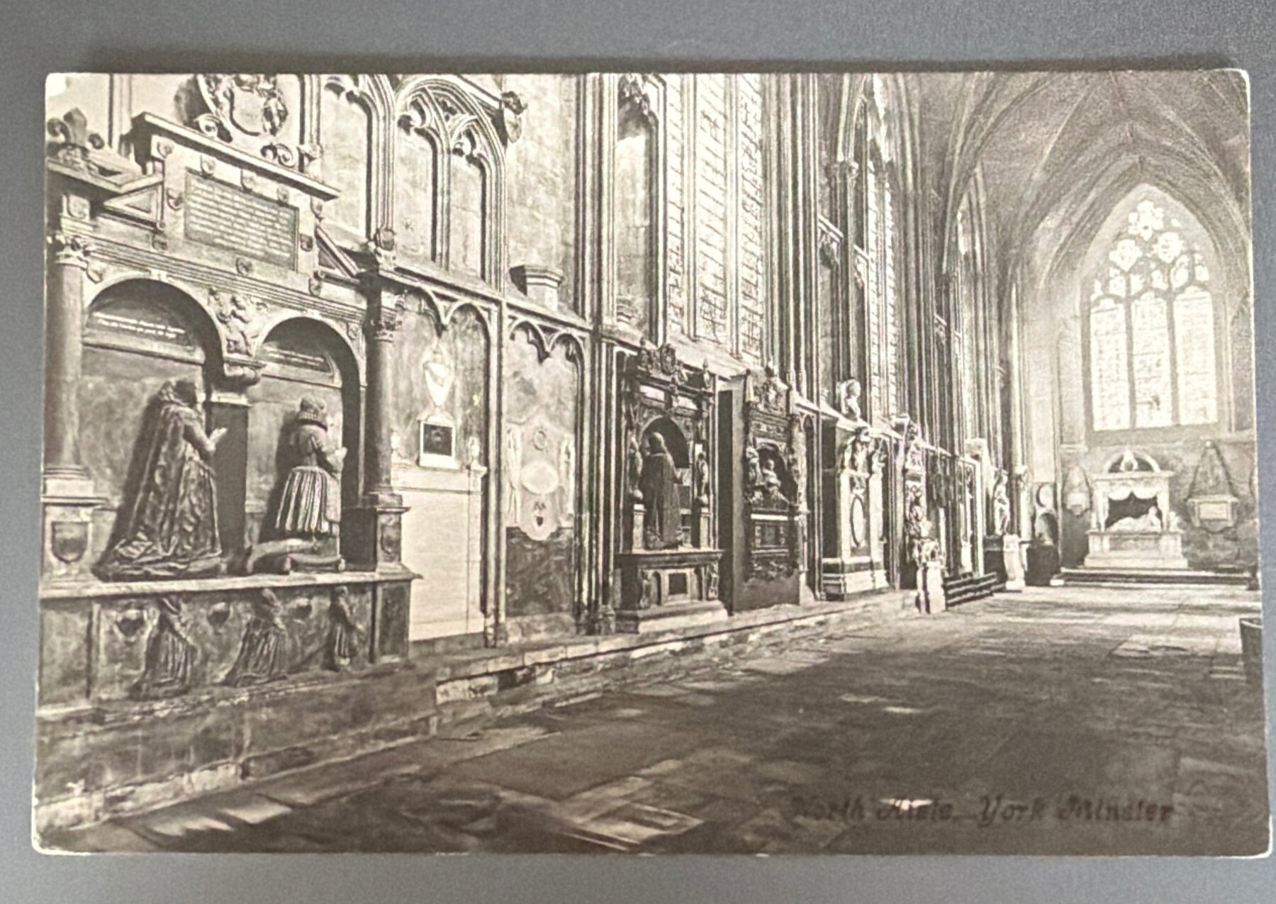 Postcard York Minster North Aisle Tombs England Arthur & Co Undivided Back