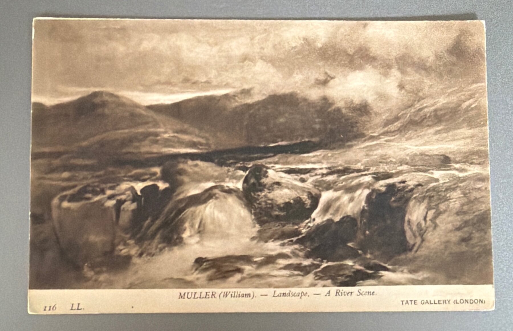 Postcard 1900s William Muller Landscape River Scene Tate Gallery London Art