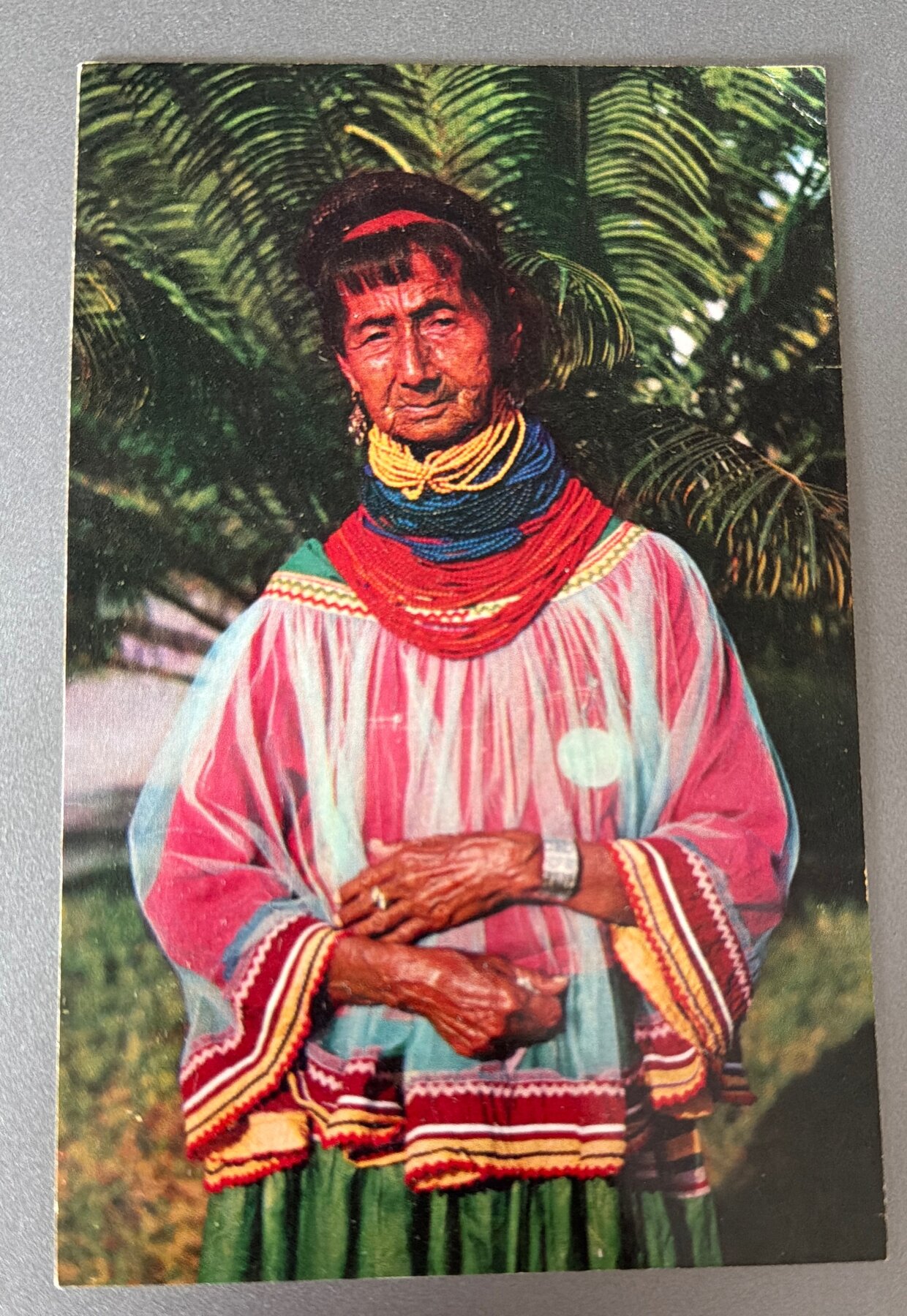 Postcard 1960s Seminole Indian Woman Miami Bird Jungle Florida Chrome Native American