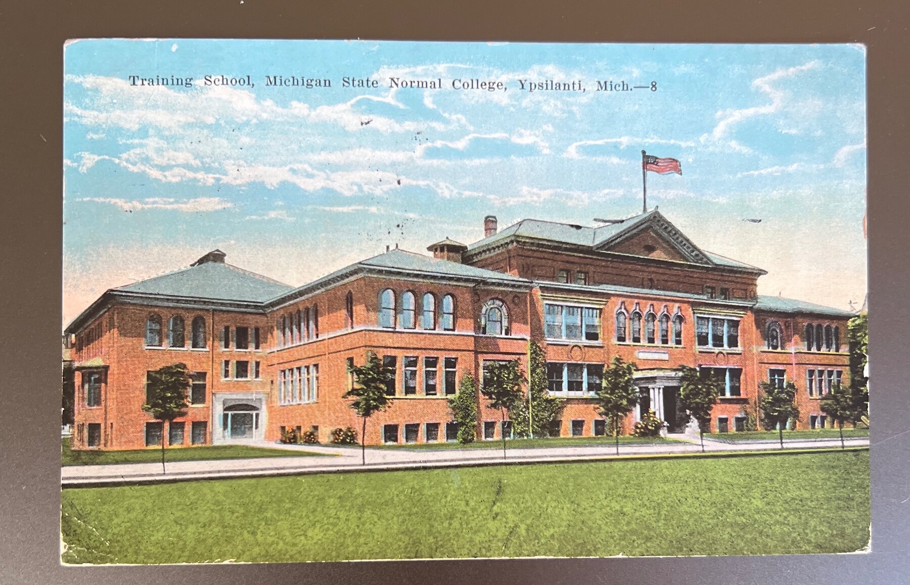 Postcard 1931 Training School Michigan State Normal College Ypsilanti MI Linen