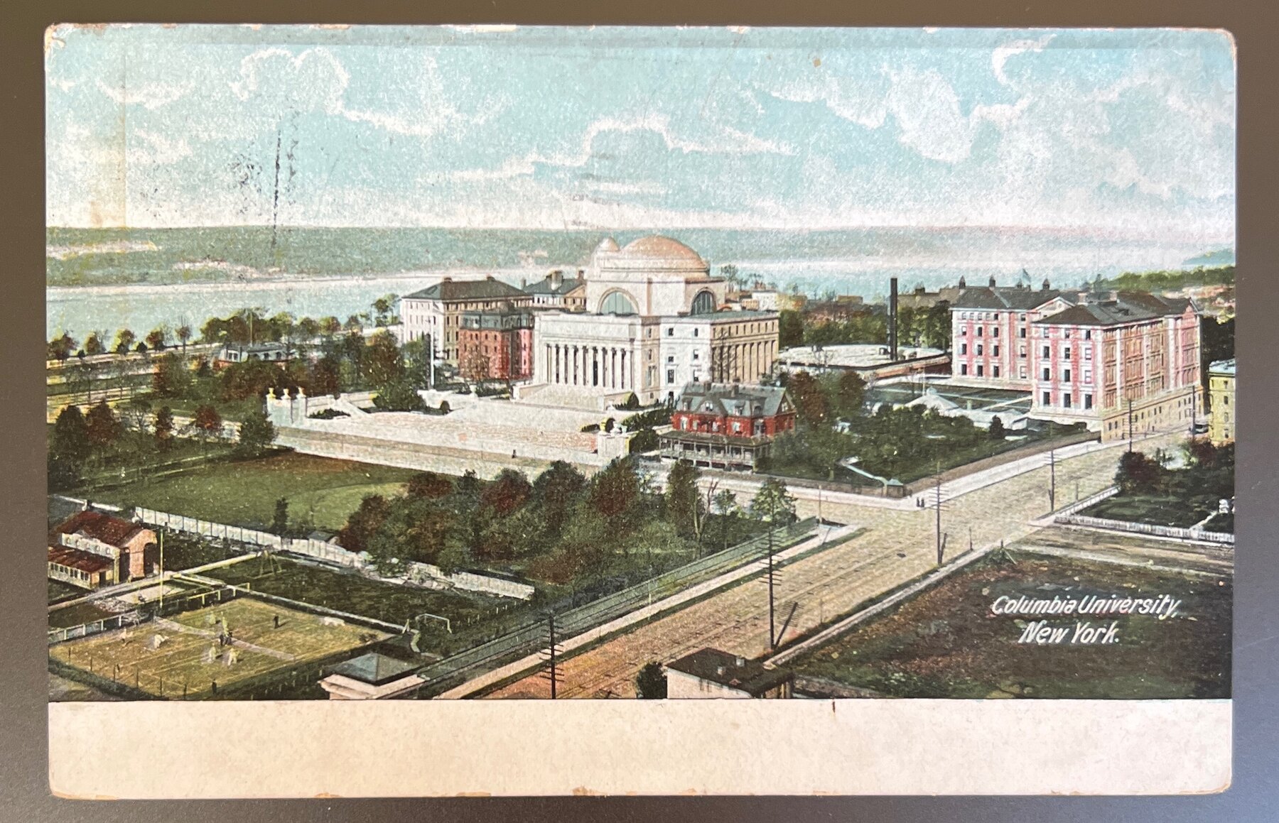 Postcard 1913 Columbia University New York City Leighton Aerial View Brooklyn