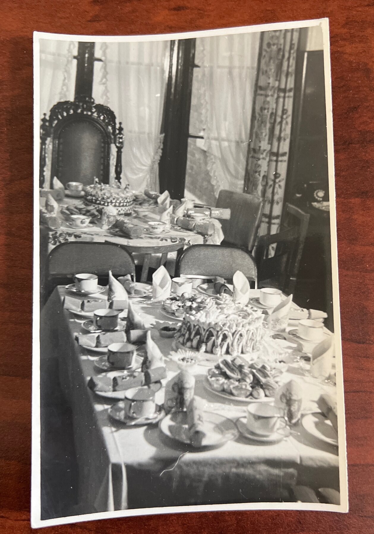 RPPC Elaborate Dining Table Spread Birmingham England Postcard c1940s