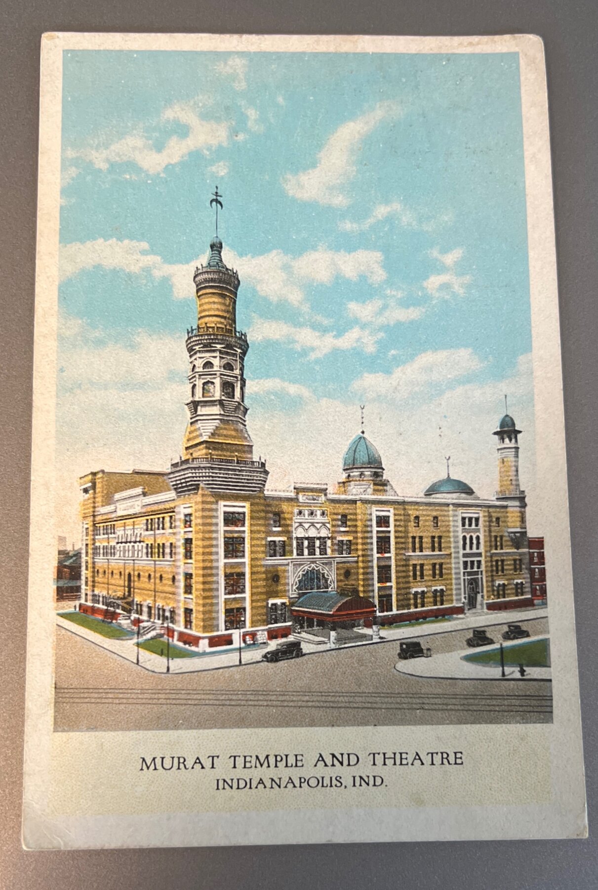Postcard 1925 Murat Temple Theatre Indianapolis Indiana Linen Hugh & Dale