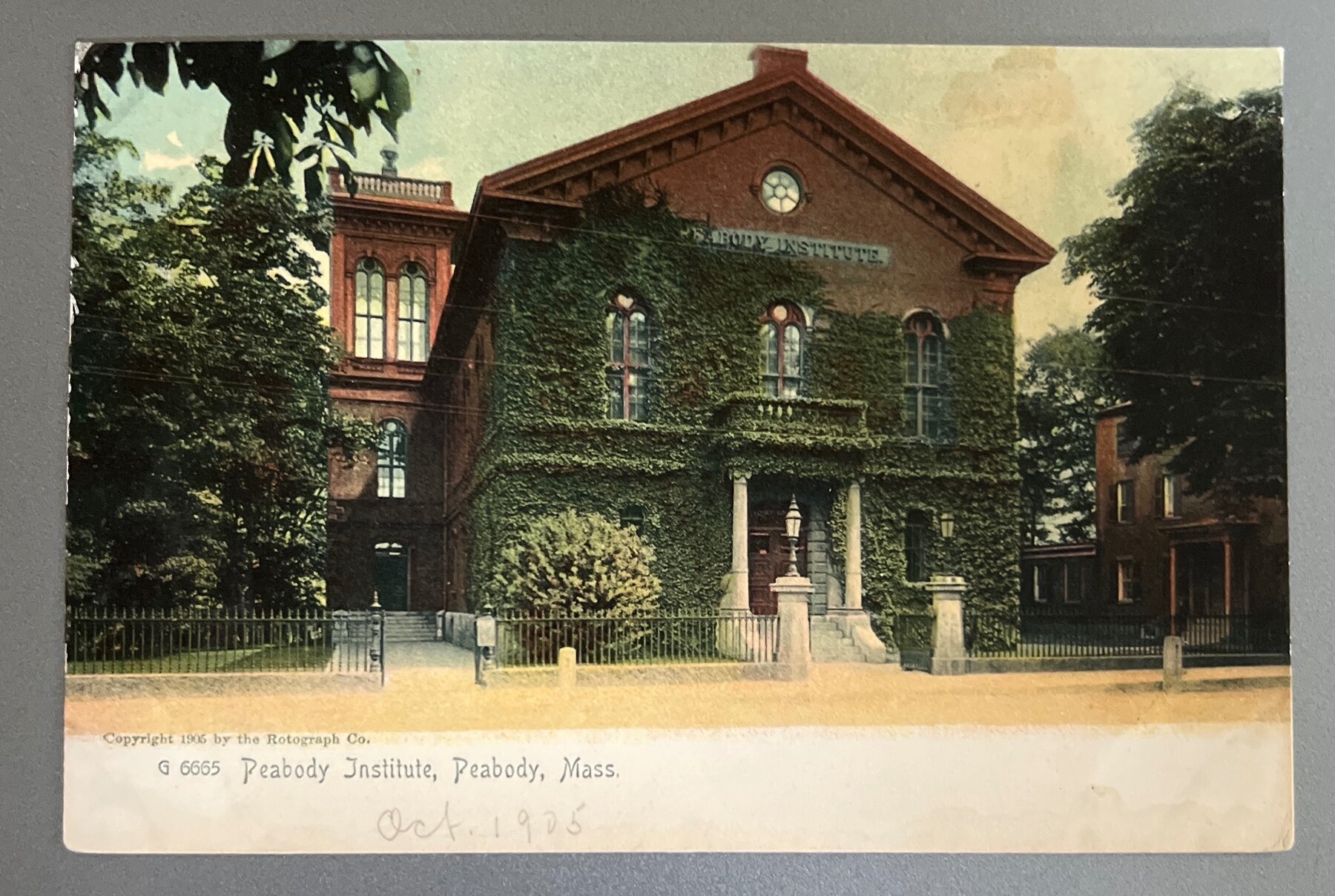 Postcard Peabody Institute Peabody Mass 1905 Rotograph Undivided Back Chrome