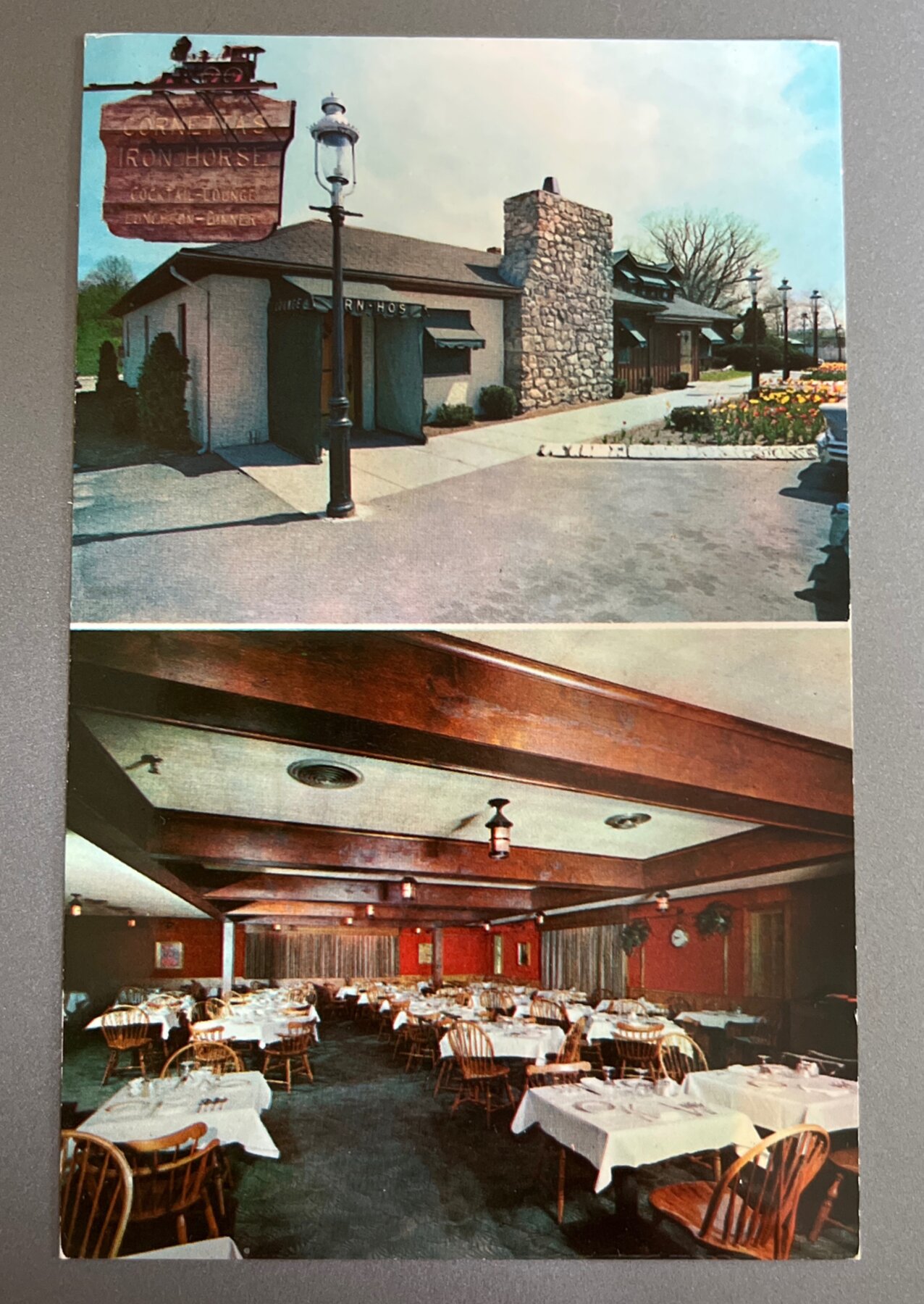 Postcard Iron Horse Restaurant Norwood MA Lunchrome Chrome 1960s Tichnor Bros
