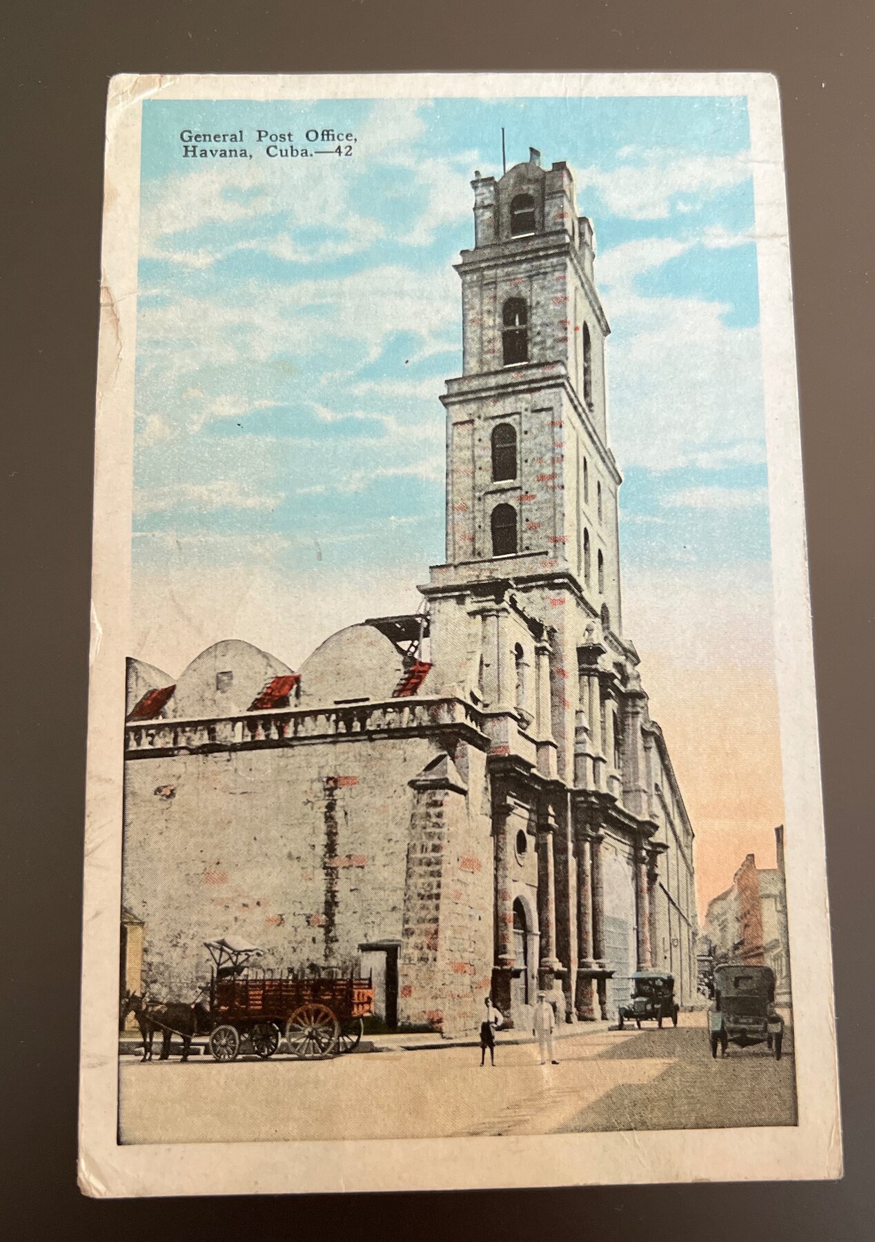 Postcard 1928 General Post Office Havana Cuba Used Republica de Cuba Stamp