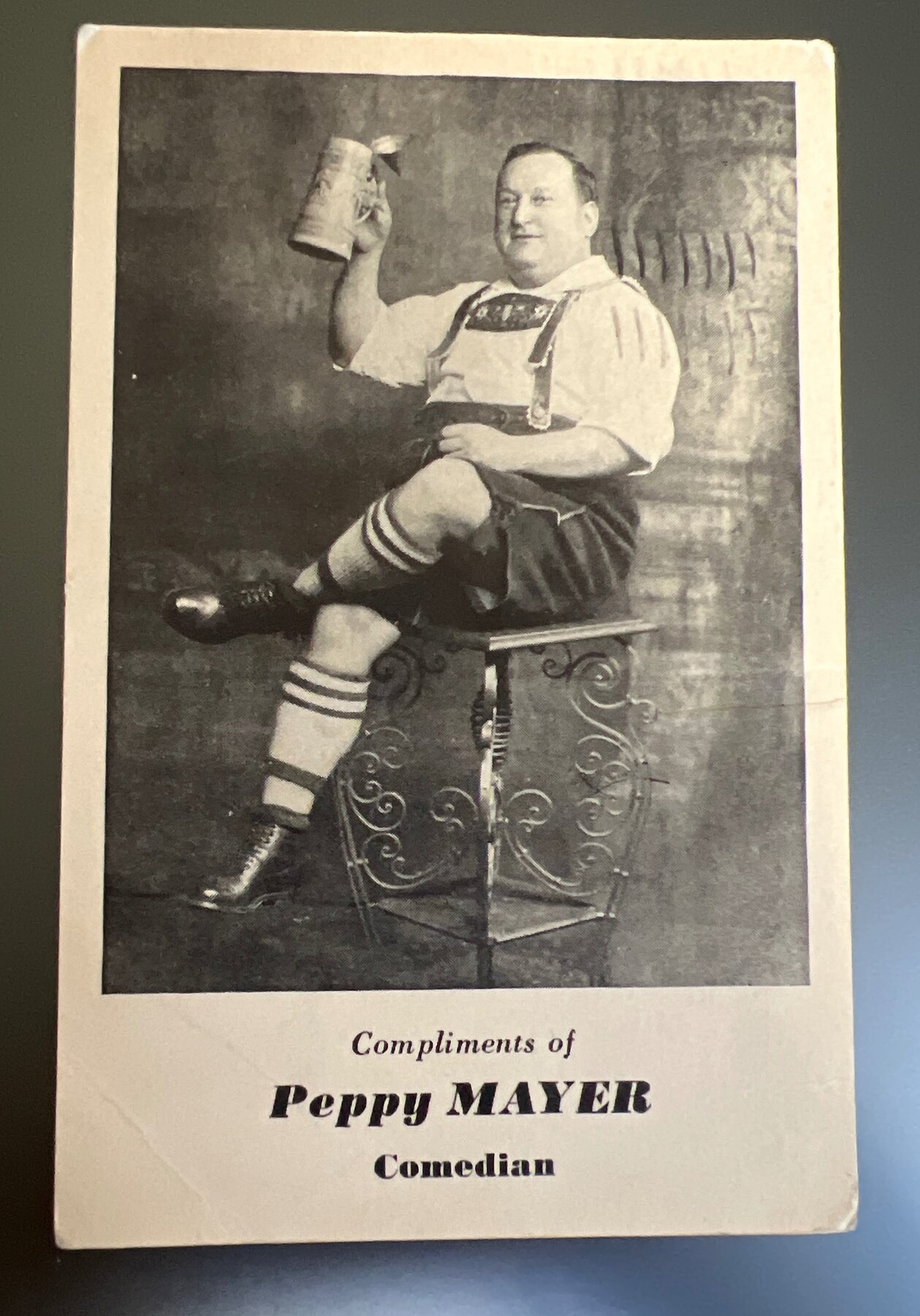 Peppy Mayer Comedian Promotional Yorkville NYC German Postcard 1938