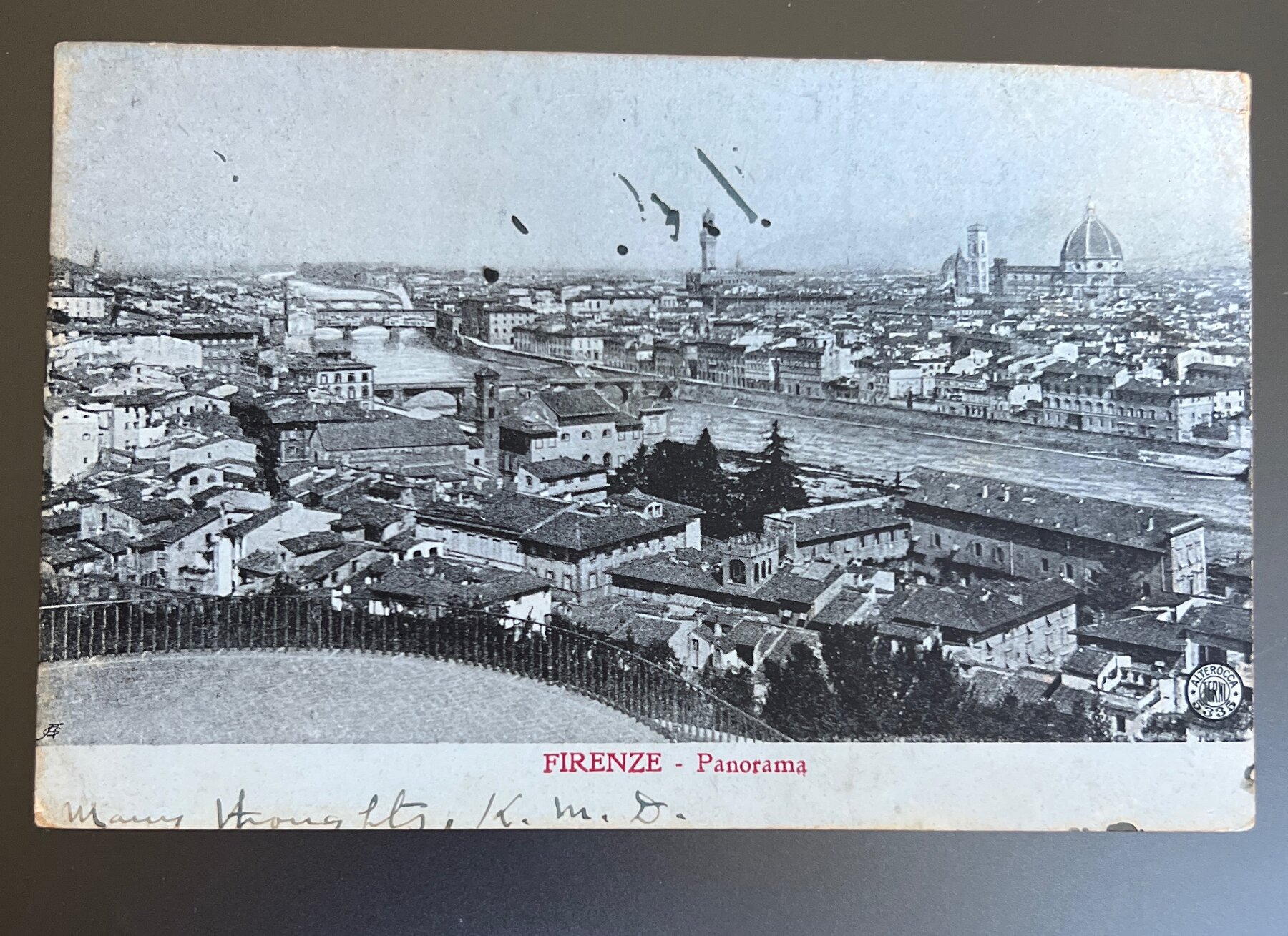 Florence Firenze Panorama Arno Duomo Alterocca Italy Postcard c1902