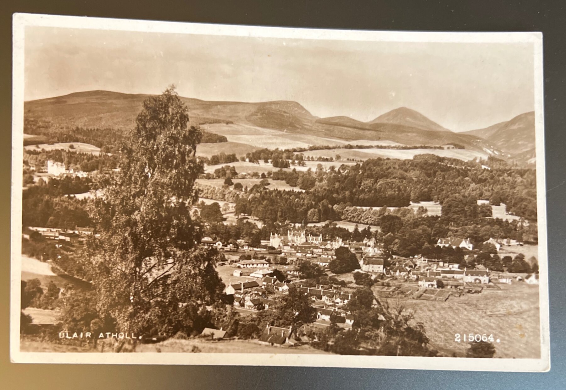 RPPC Blair Atholl Scotland Aerial Village View Postcard c1940s