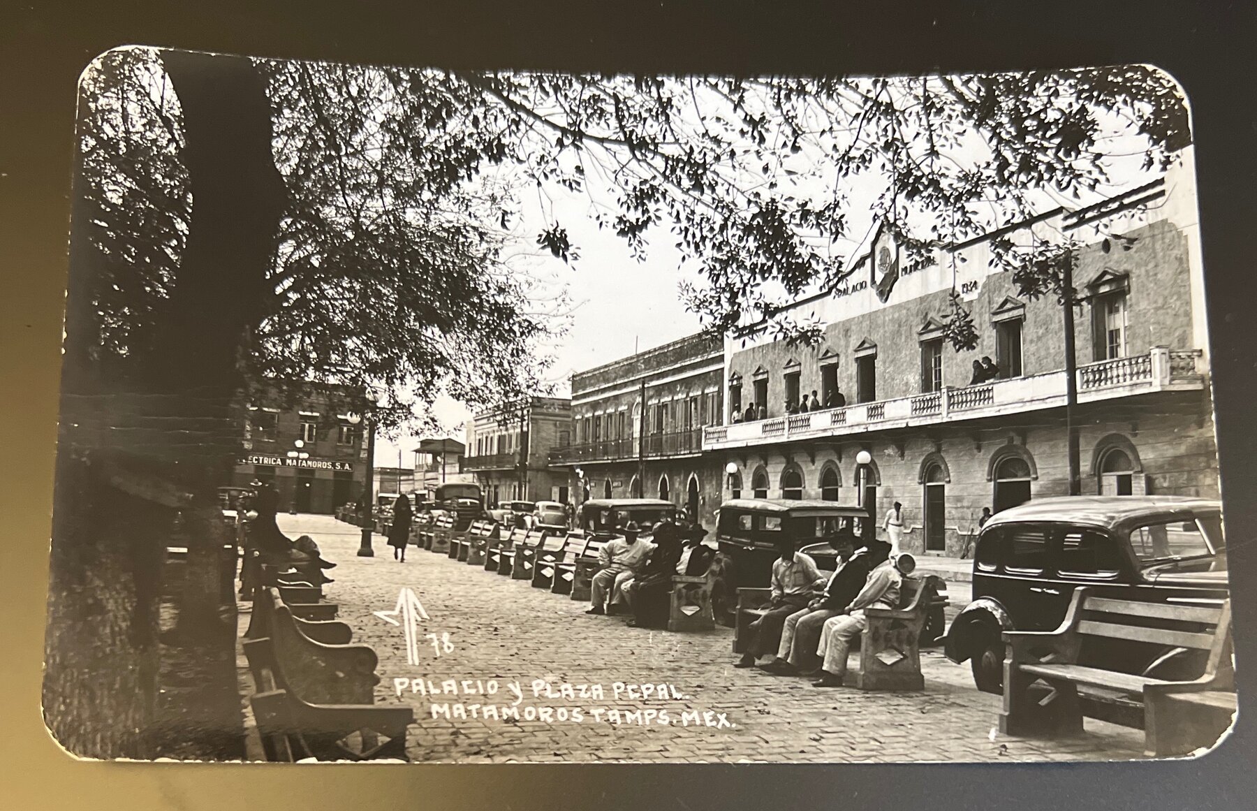 RPPC Palacio Municipal Plaza Matamoros Tamaulipas Mexico Postcard 1930s