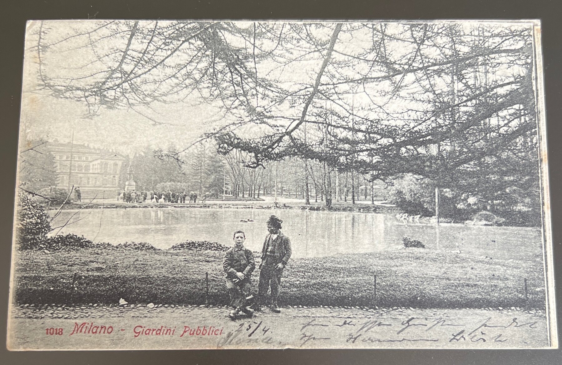 Postcard 1903 Milano Giardini Pubblici Italy UDB Italian Stamp to Berlin