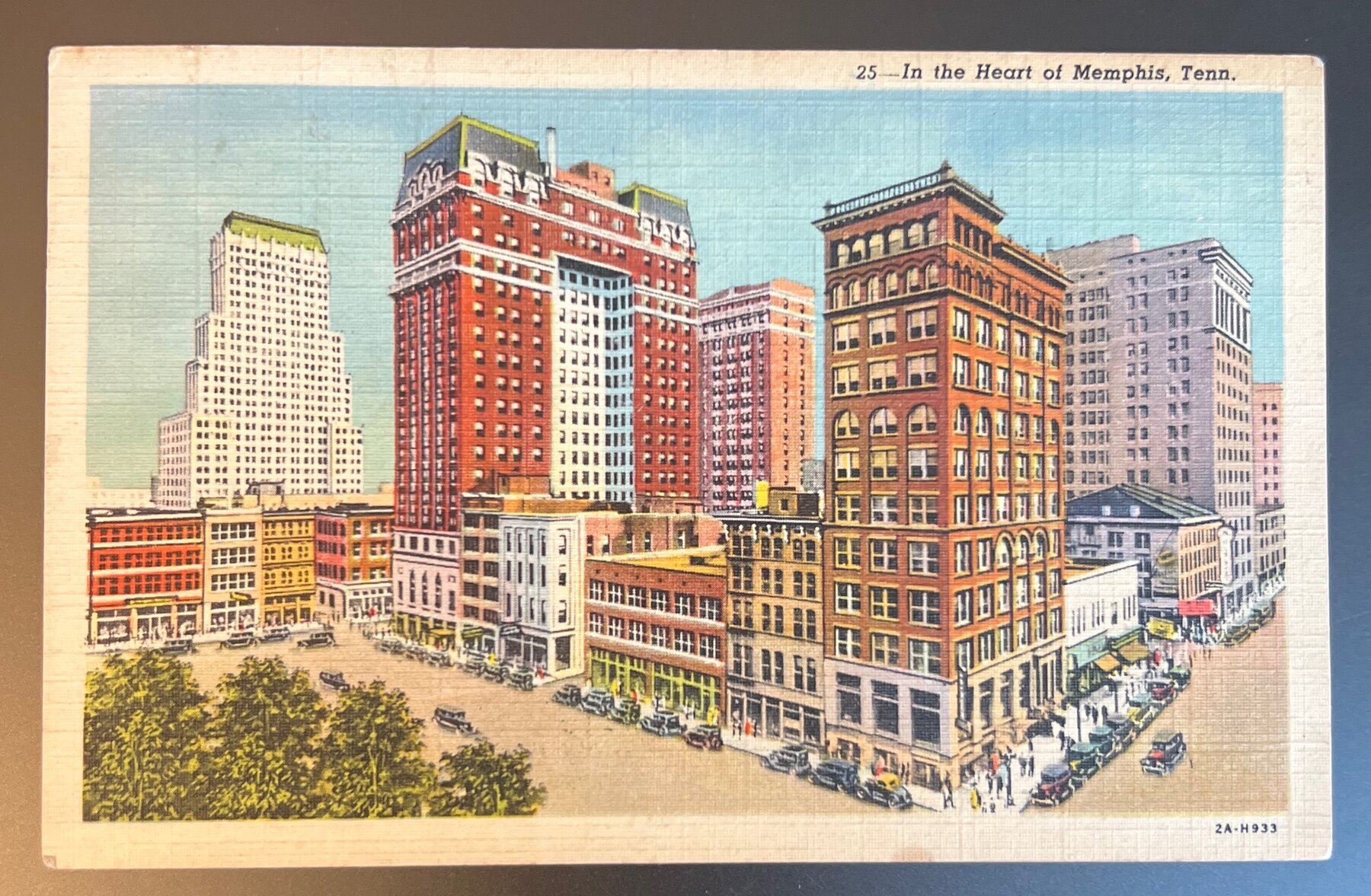 1948 Postcard Heart of Memphis Tennessee Linen Downtown Skyline Curteich
