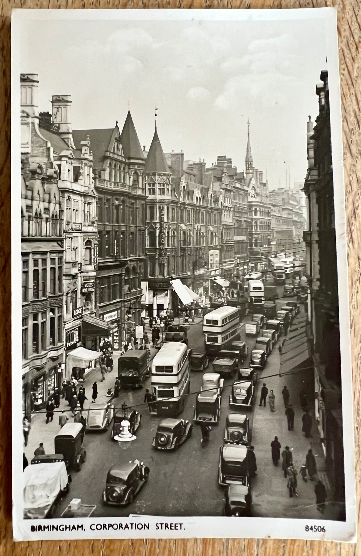 Birmingham Corporation Street Busy Street Scene England Postcard 1951