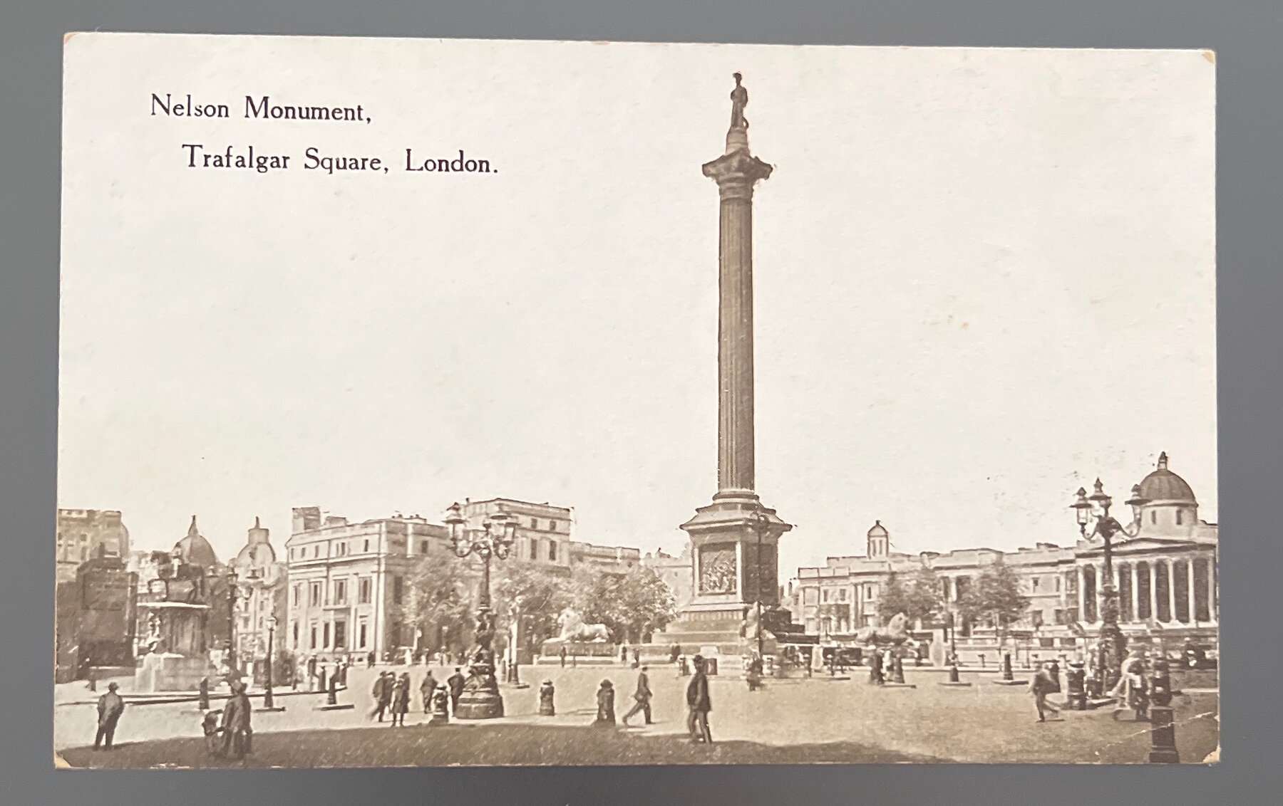 Postcard Nelson's Column Trafalgar Square London England c1905 Pre-Linen