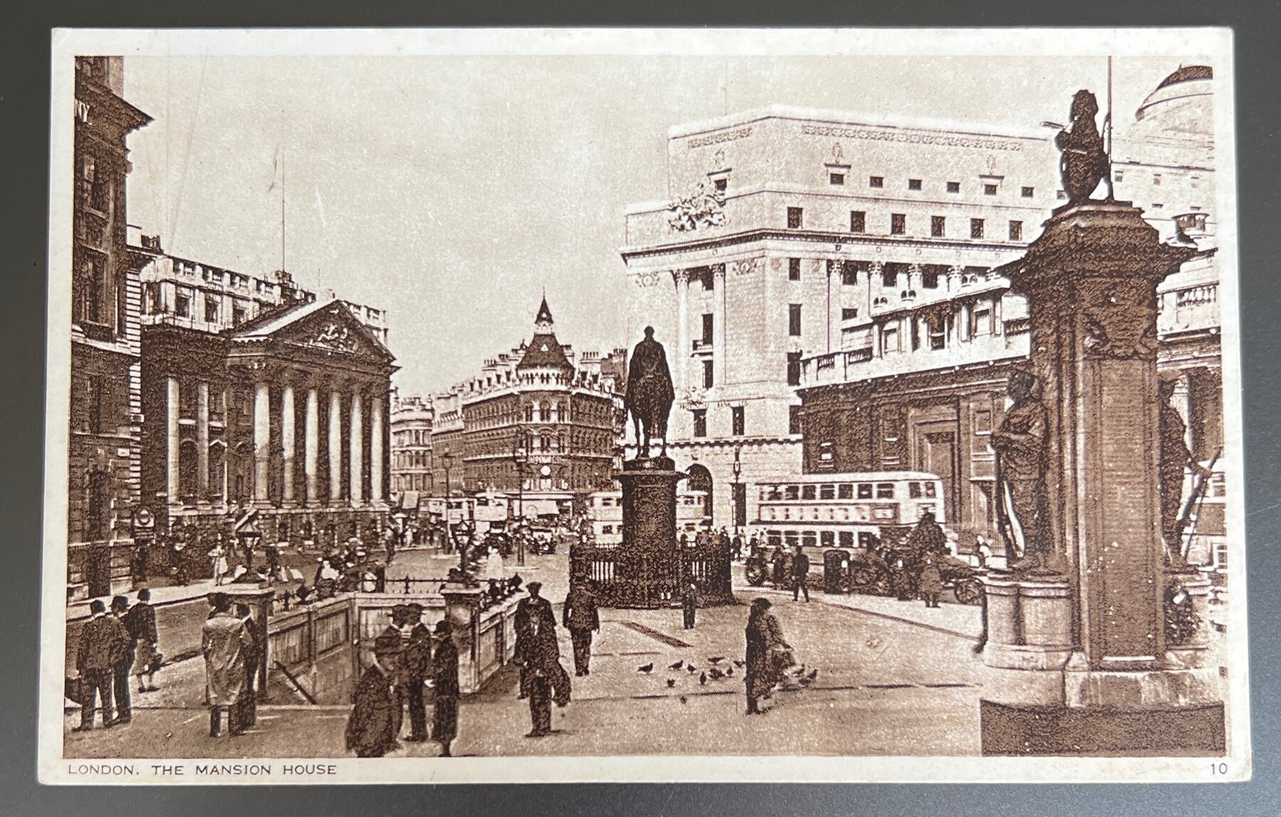 London Mansion House Bank of England WWII Churchill Quote Postcard c1940