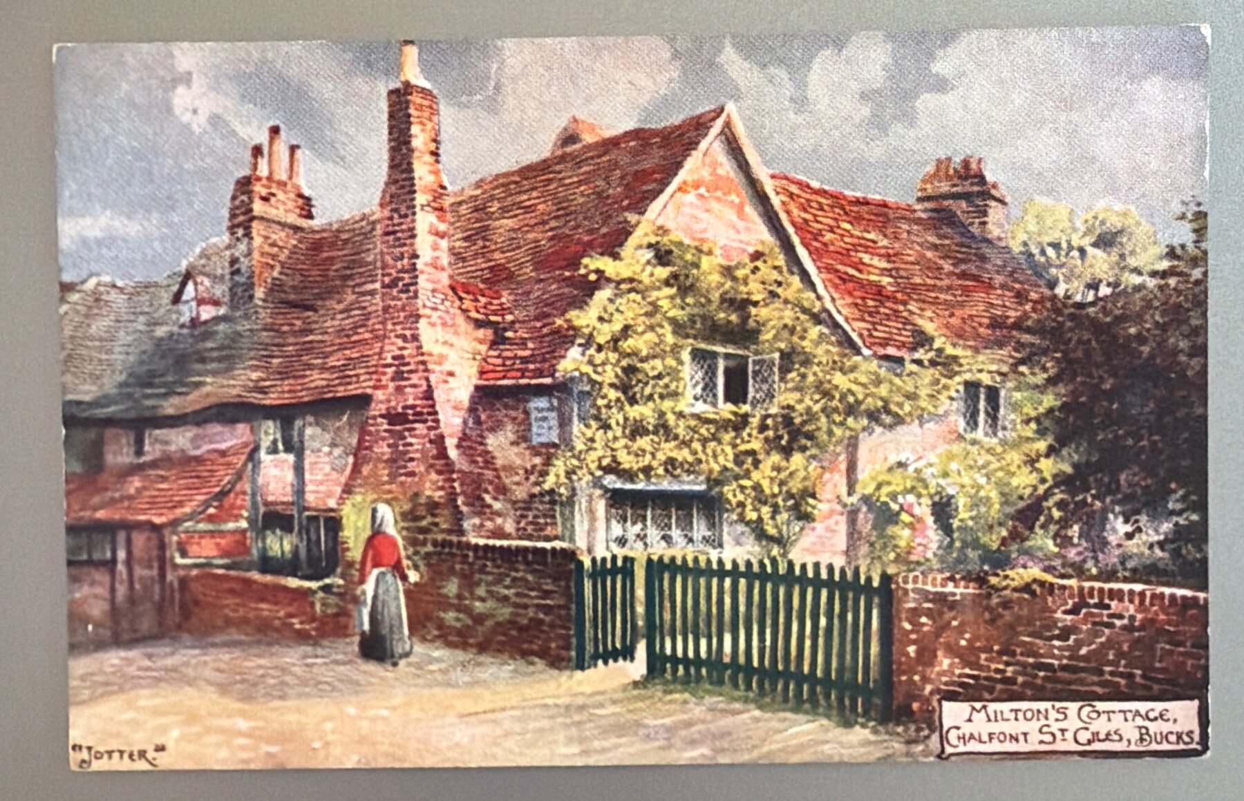 Postcard 1902 Milton's Cottage Chalfont St Giles Bucks England Pinachrome