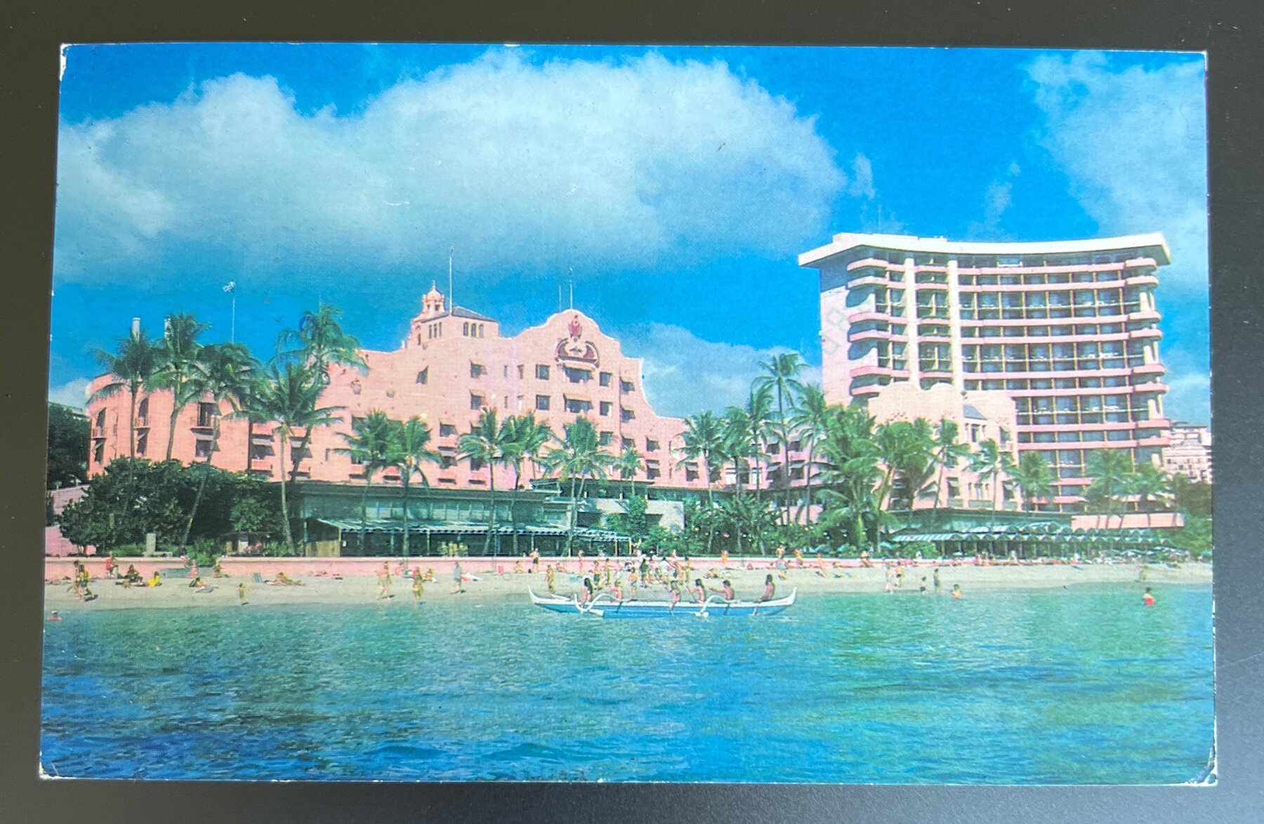 Royal Hawaiian Hotel Pink Palace Waikiki Beach Honolulu Hawaii Postcard 1972