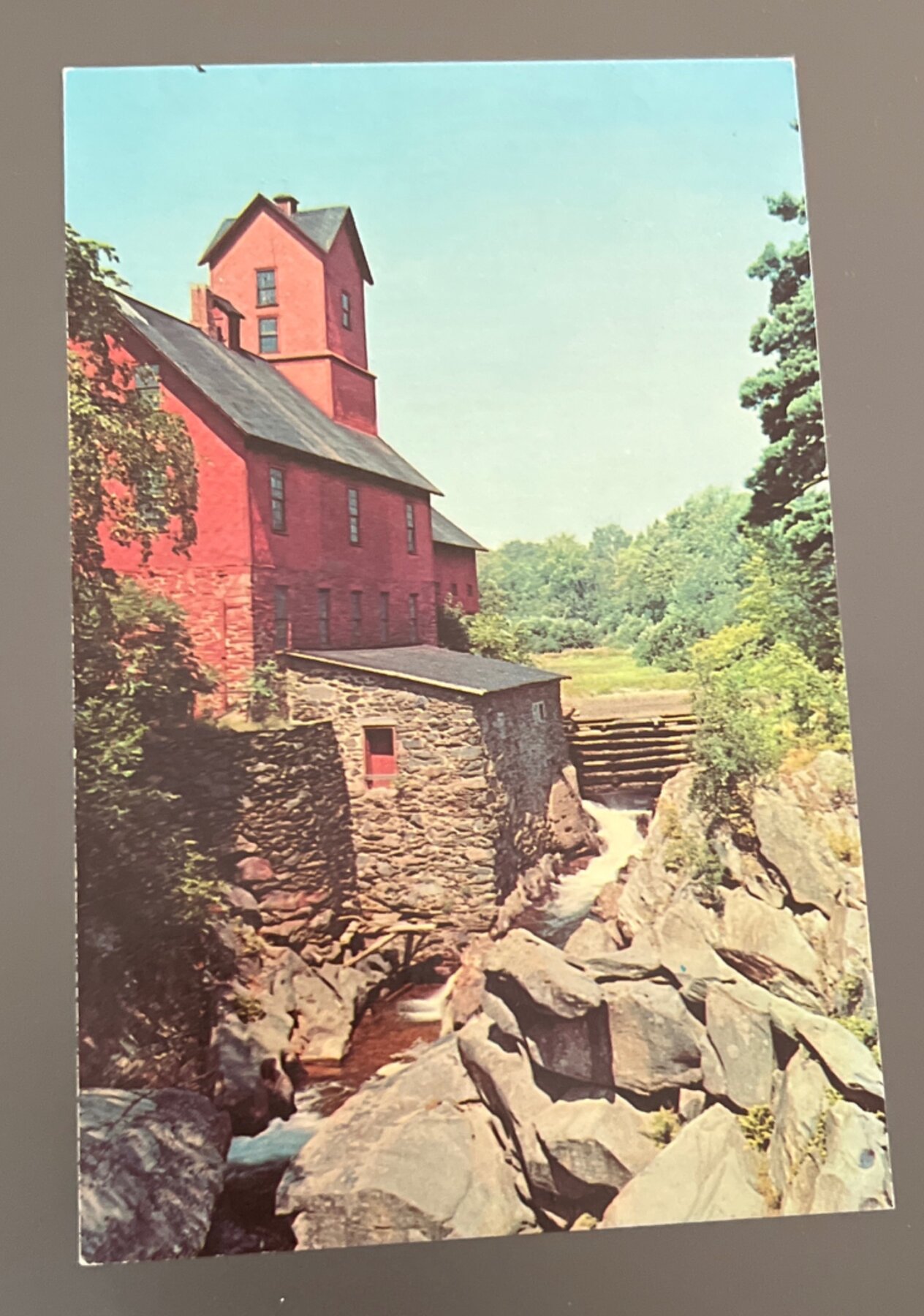 Postcard Old Grist Mill Jericho Vermont Chrome Unused Dexter Press 1960s