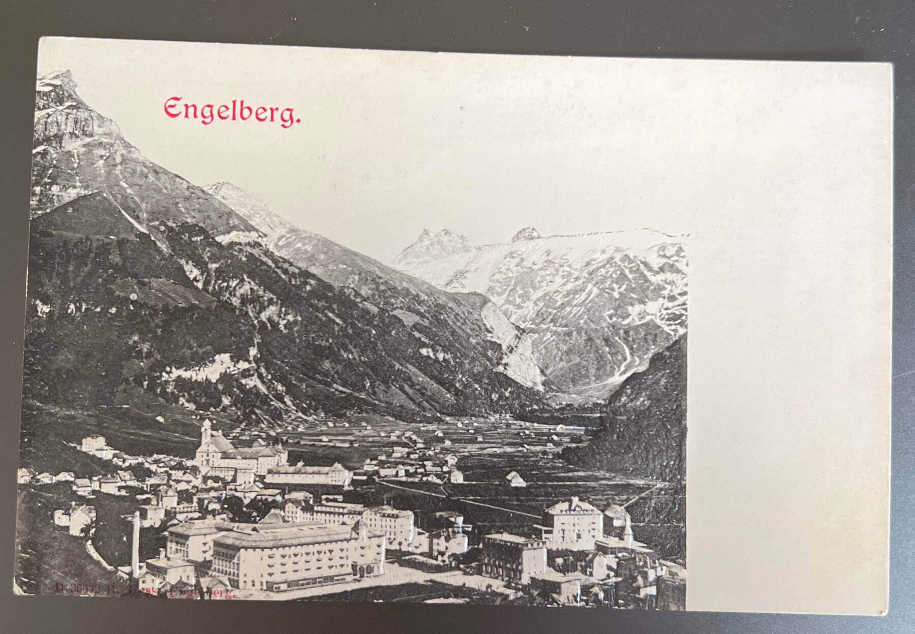 Postcard 1900s Engelberg Switzerland UDB Panorama Alpine Valley Town View