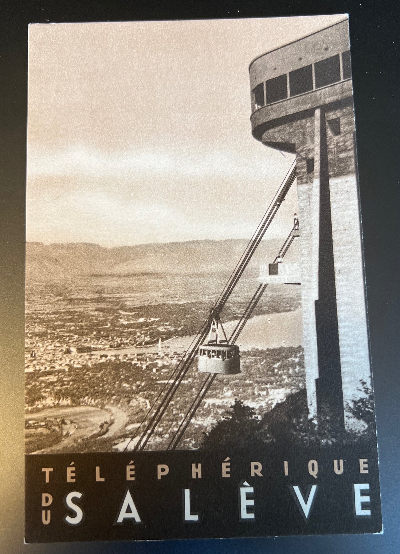 Telepherique du Saleve Cable Car Geneva Switzerland Postcard c1935