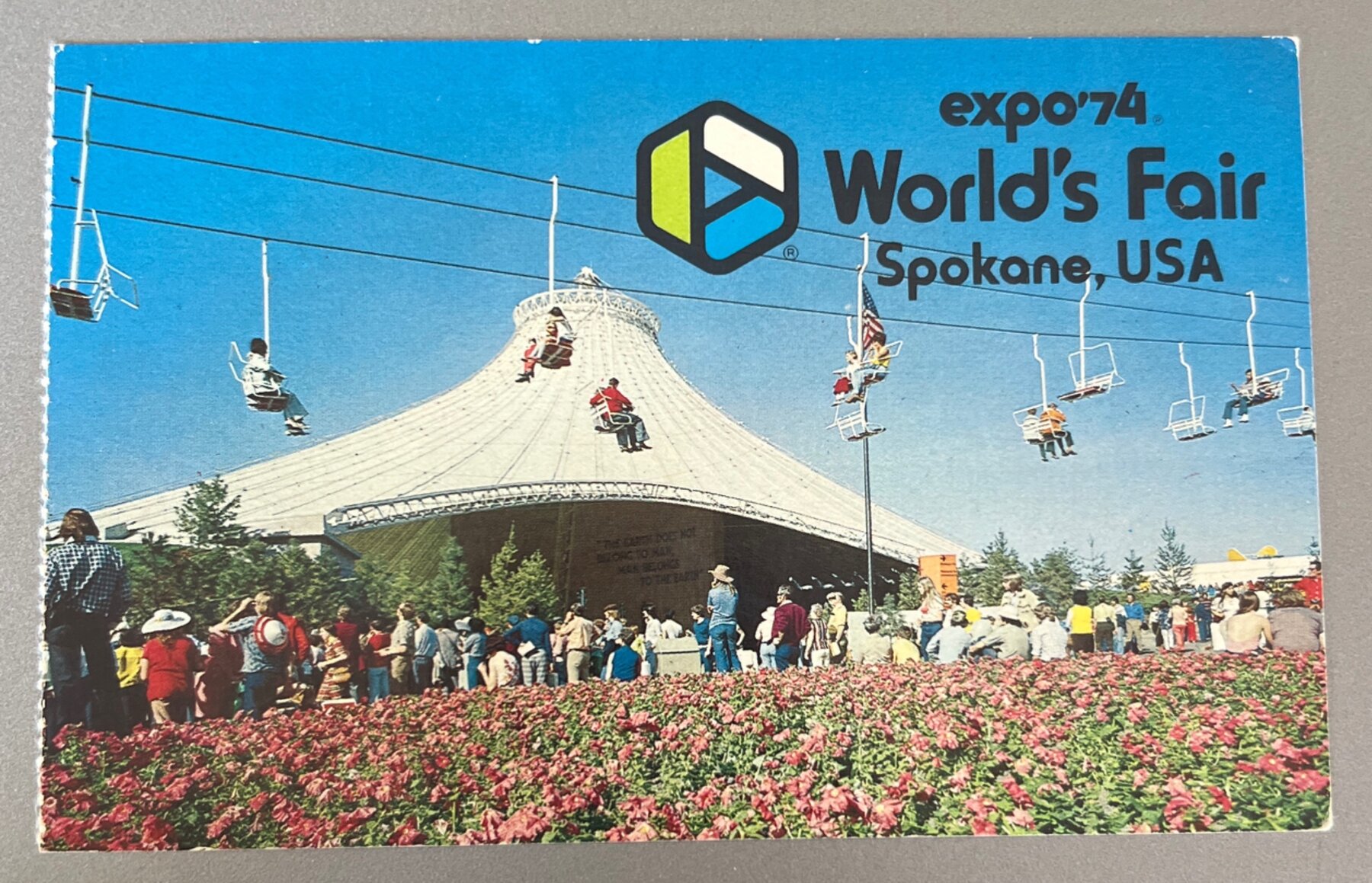 Postcard Expo 74 World's Fair Spokane USA Skyway Safari Chrome 1974